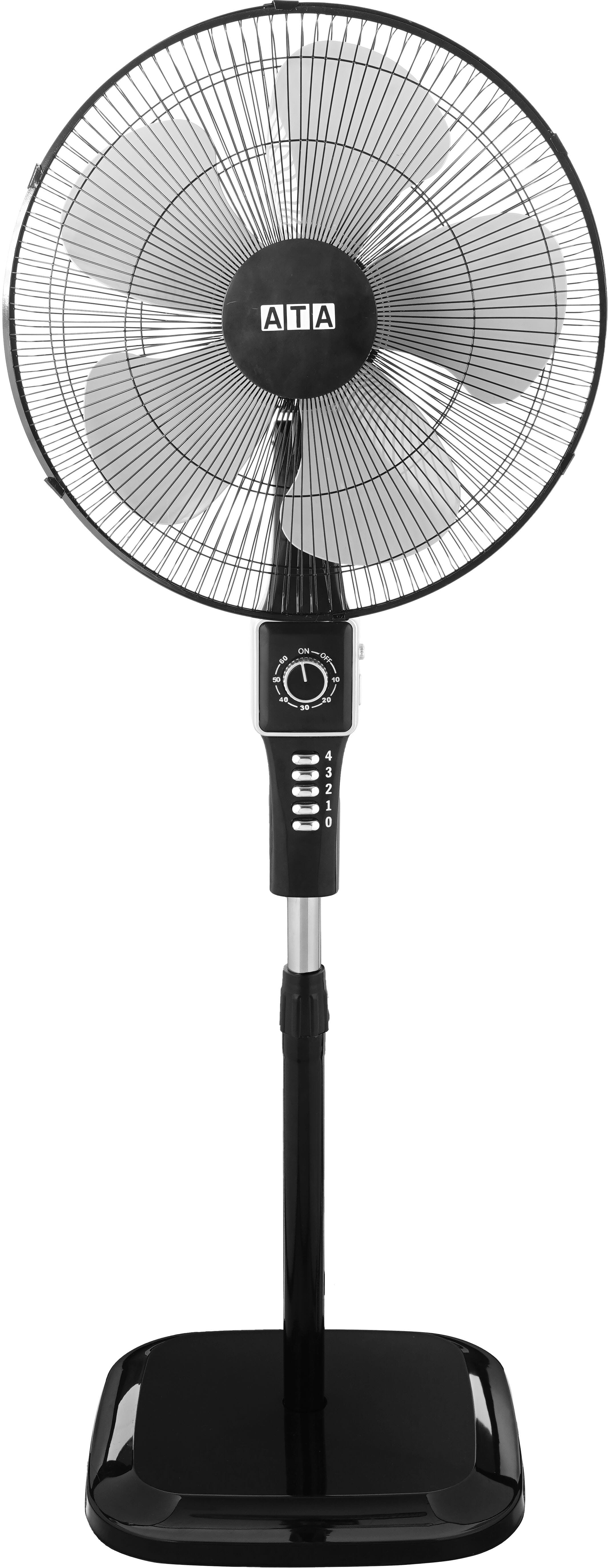 Get ATA A-S22P5 Stand Fan, 18 Inch, 5 Blades, 4 Speeds - Black with ...