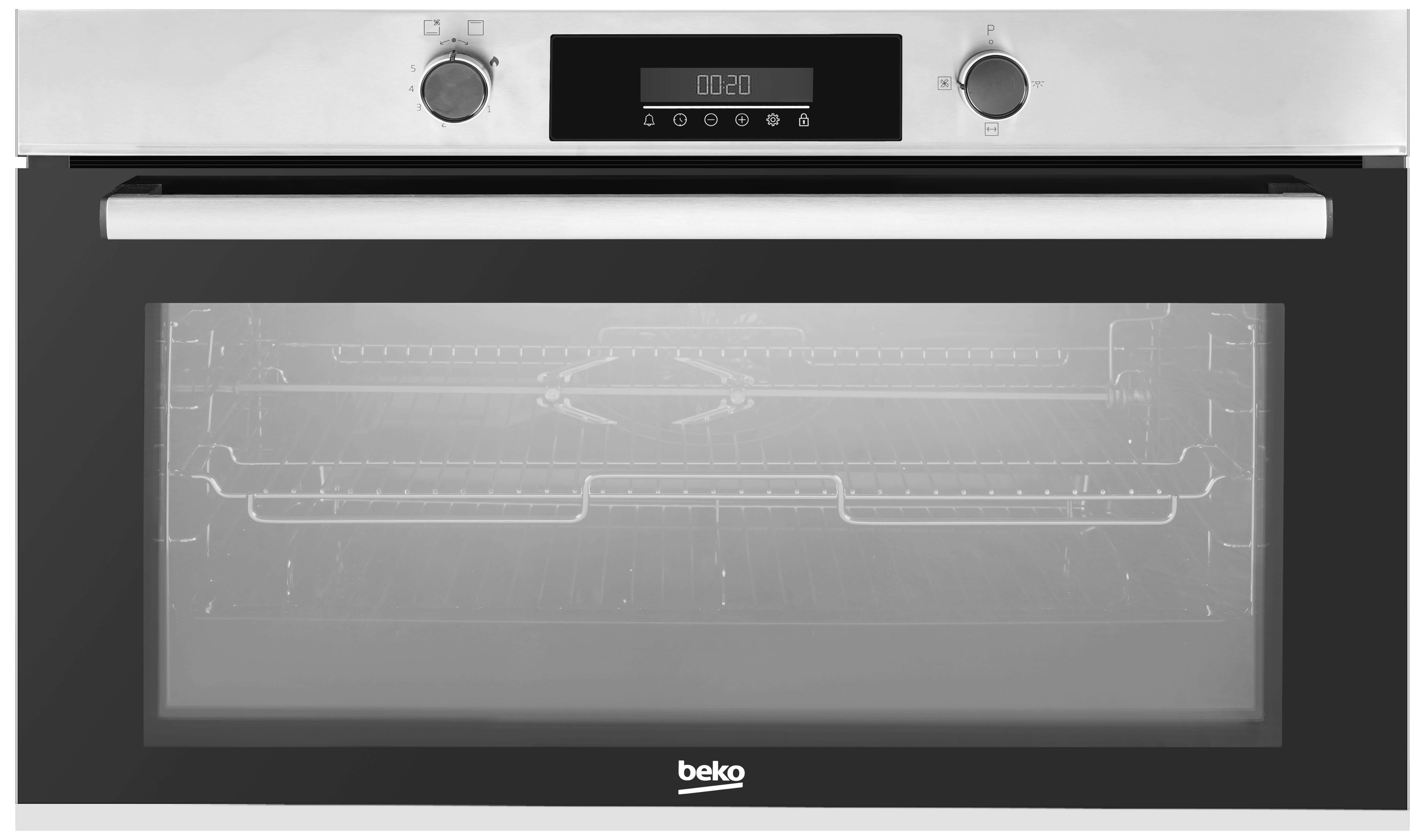 Beko BBWHT12300XS Built-in Gas Oven, 90 cm, Full Safety, Auto Ignition, Digital - Silver Black