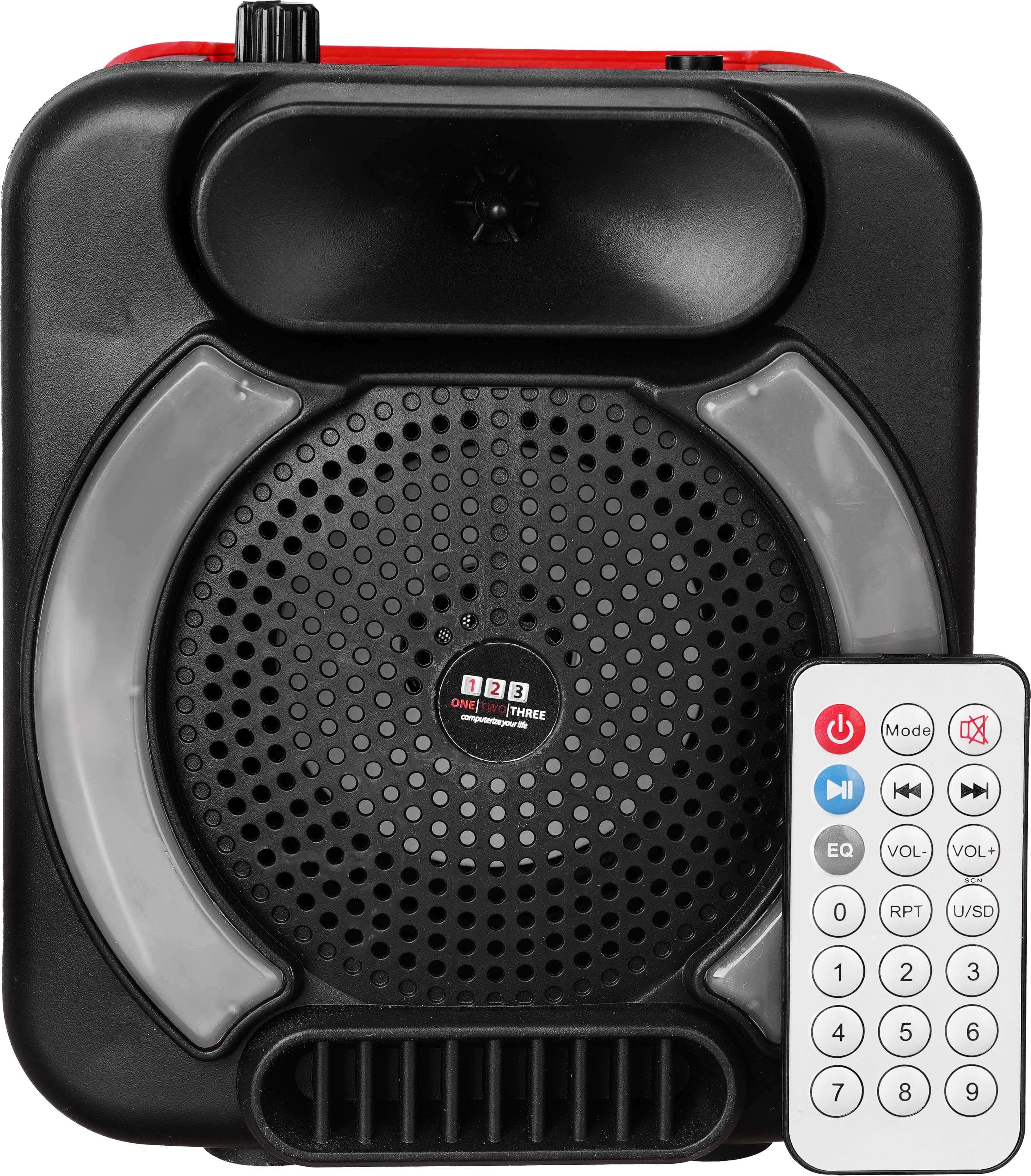 One Two Three TL-469 Speaker, 4 Inch, 14×15×18 cm, 8 Watt, Portable Wireless, Bluetooth - Black