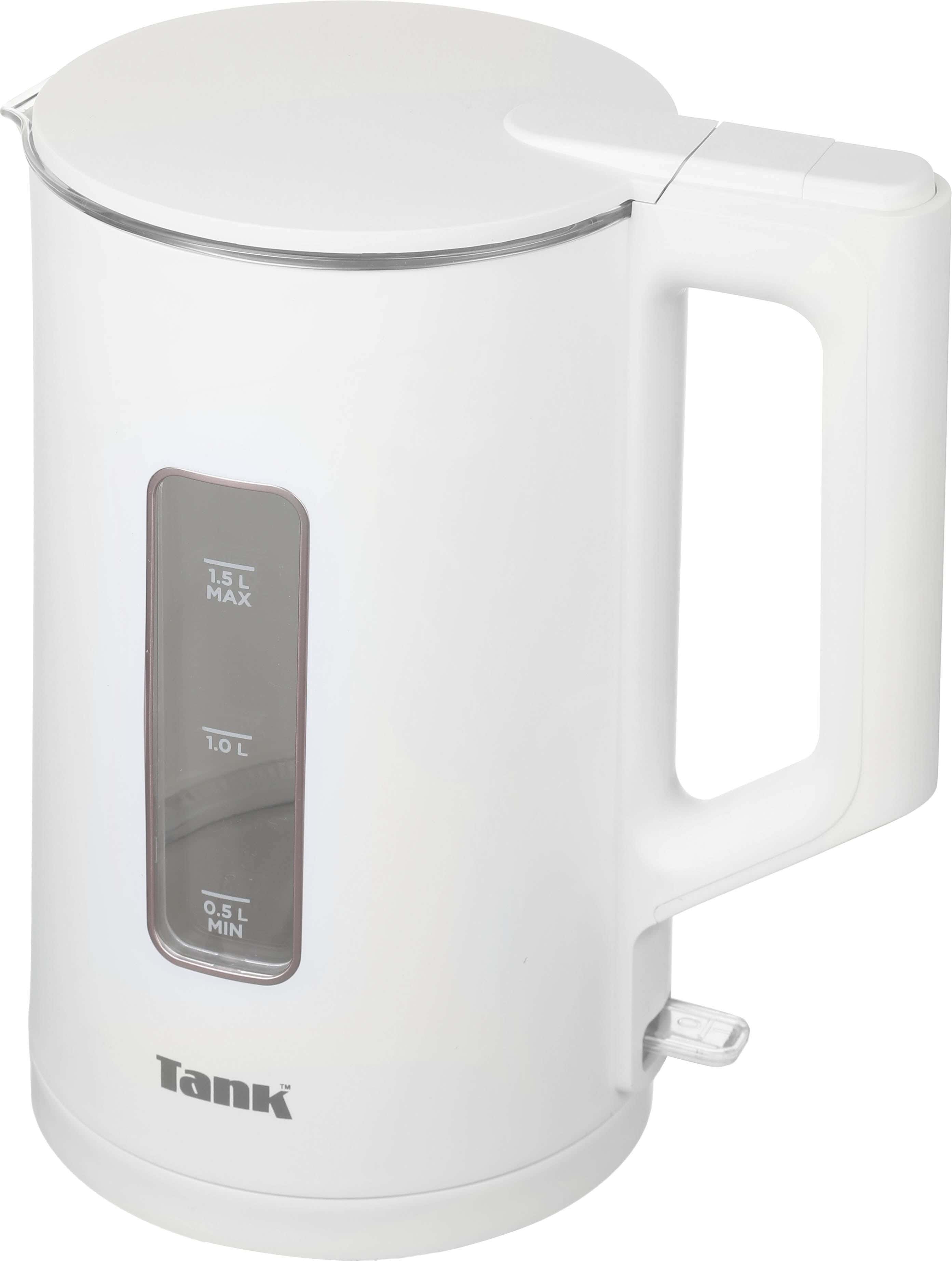 Tank DG-2338 Power Plastic Electric Kettle, 1.5 Liters, 1500 Watts - White