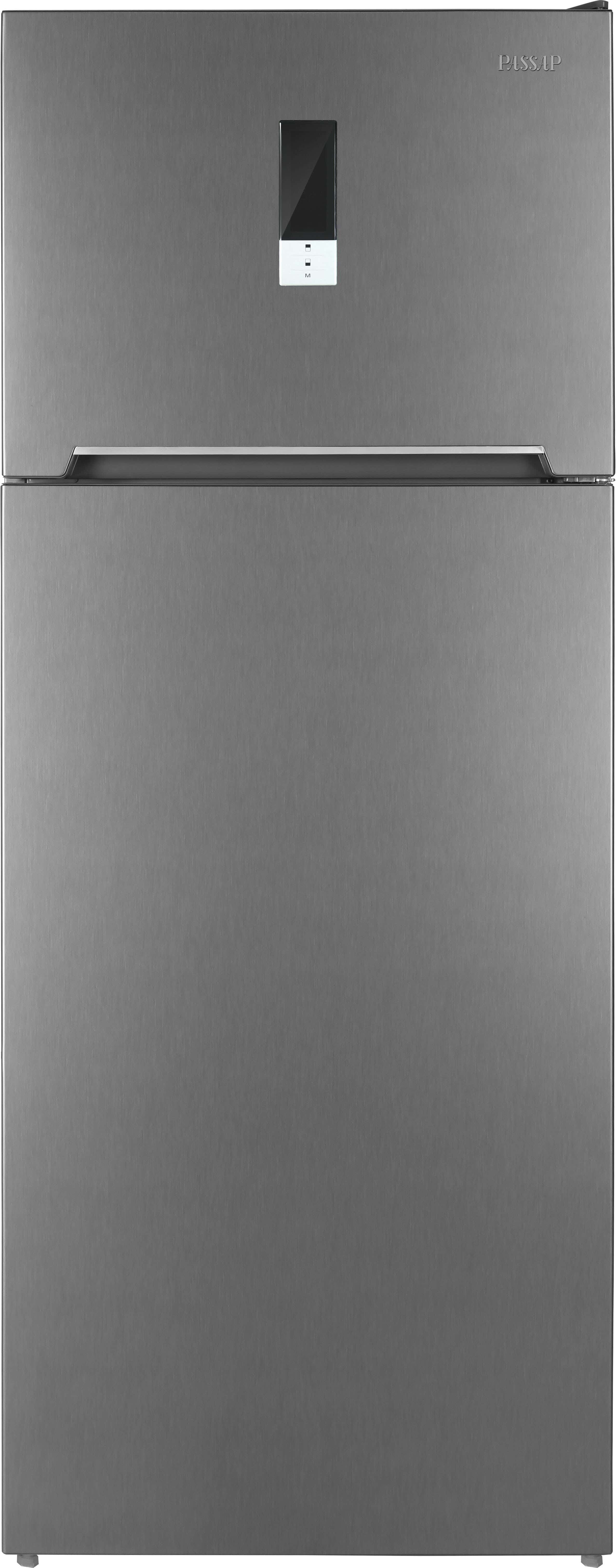 Passap FGV500PASSID No Frost Refrigerator, Digital, 451 Liters, 2 Doors, Top Freezer - Silver