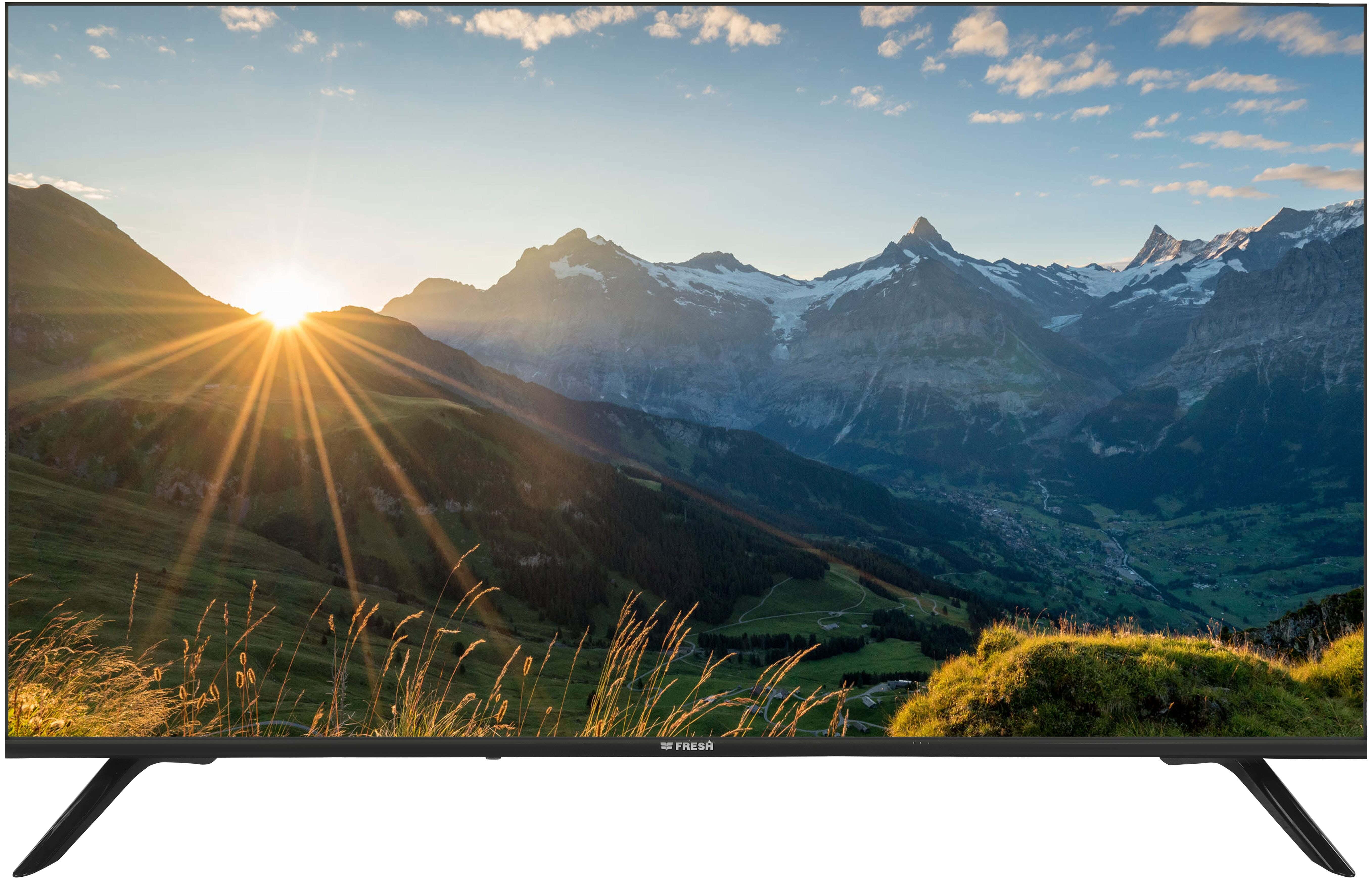 Fresh 50MFQ435G Smart TV, Google OS, UHD, QLED, Frameless, 50 inch, with free Wall Holder - Black