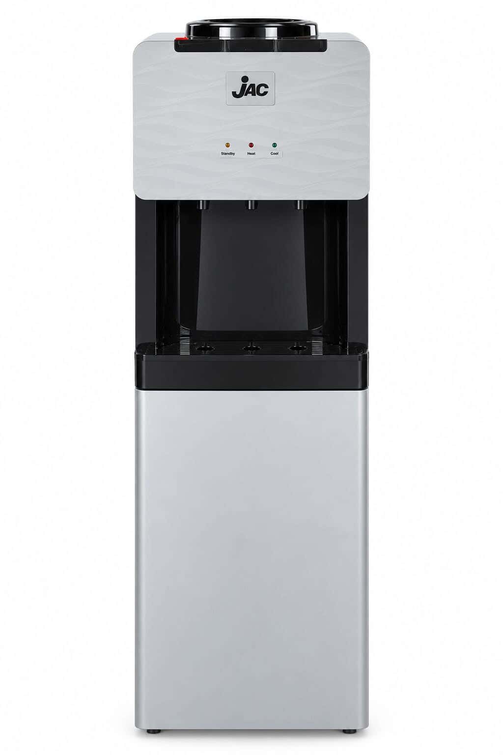 Jack NGWD-C331R Water Dispenser With Refrigerator, 3 Taps, Cold/Hot/Warm, 670 Watt - Grey