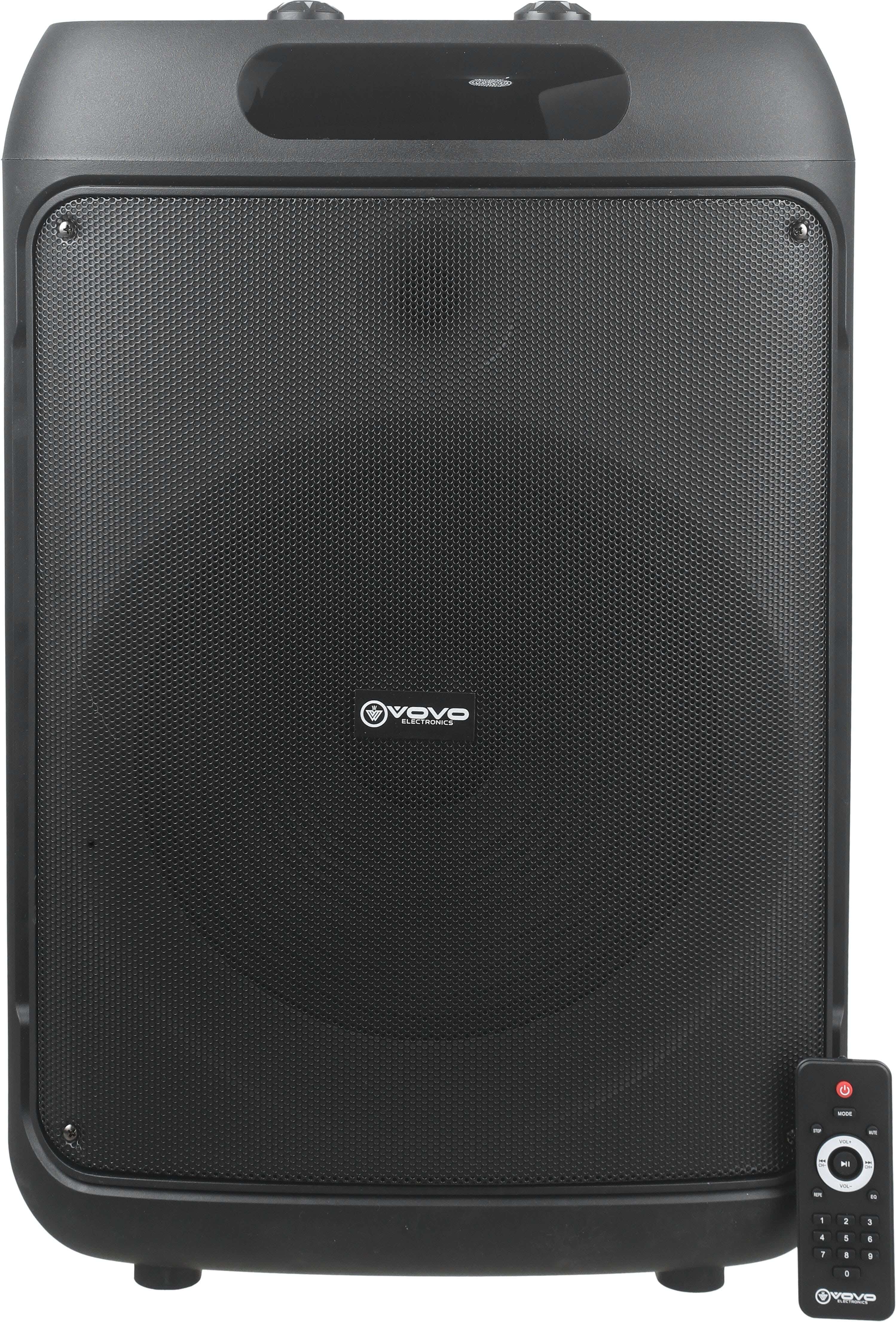 VOVO V-1565 Dual Party Speaker, 8 Inch, 60 Watts, 7.4V 4500mAh - Black
