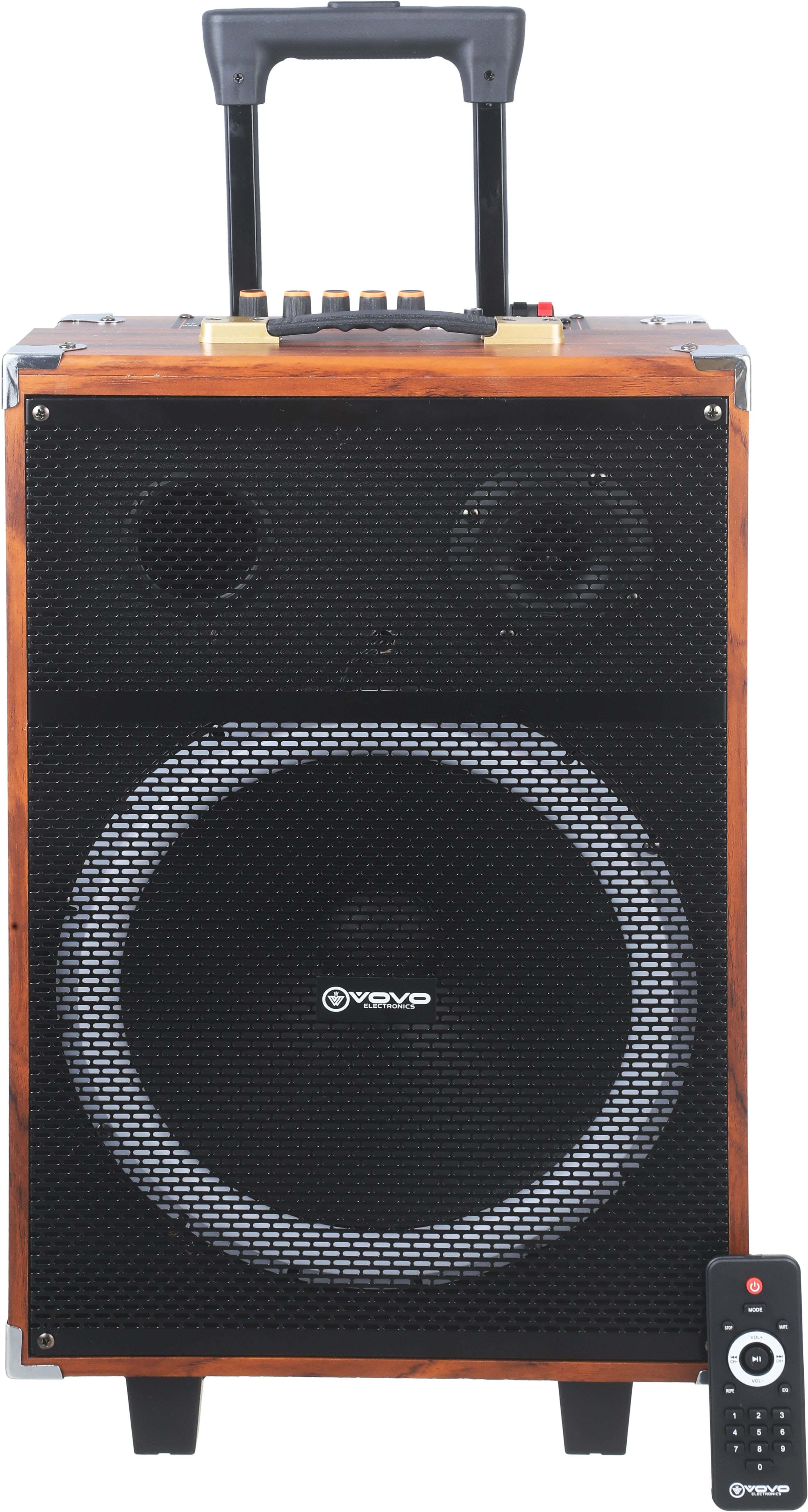 VOVO V-1235 Dual Party Speaker, 8 Inch, 60 Watts, 12V 4.5Ah - Black
