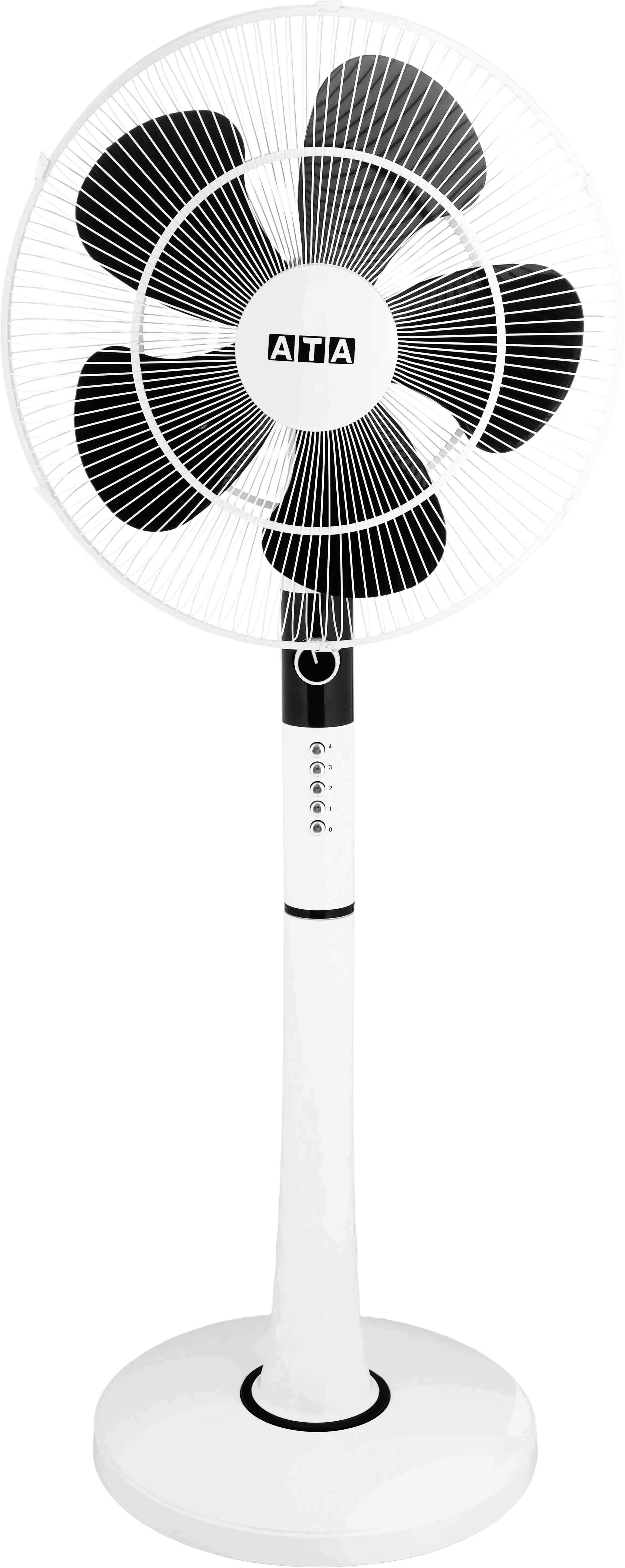 ETE Stand Fan, 18 Inch, 5 Blades, S70 - Black and White