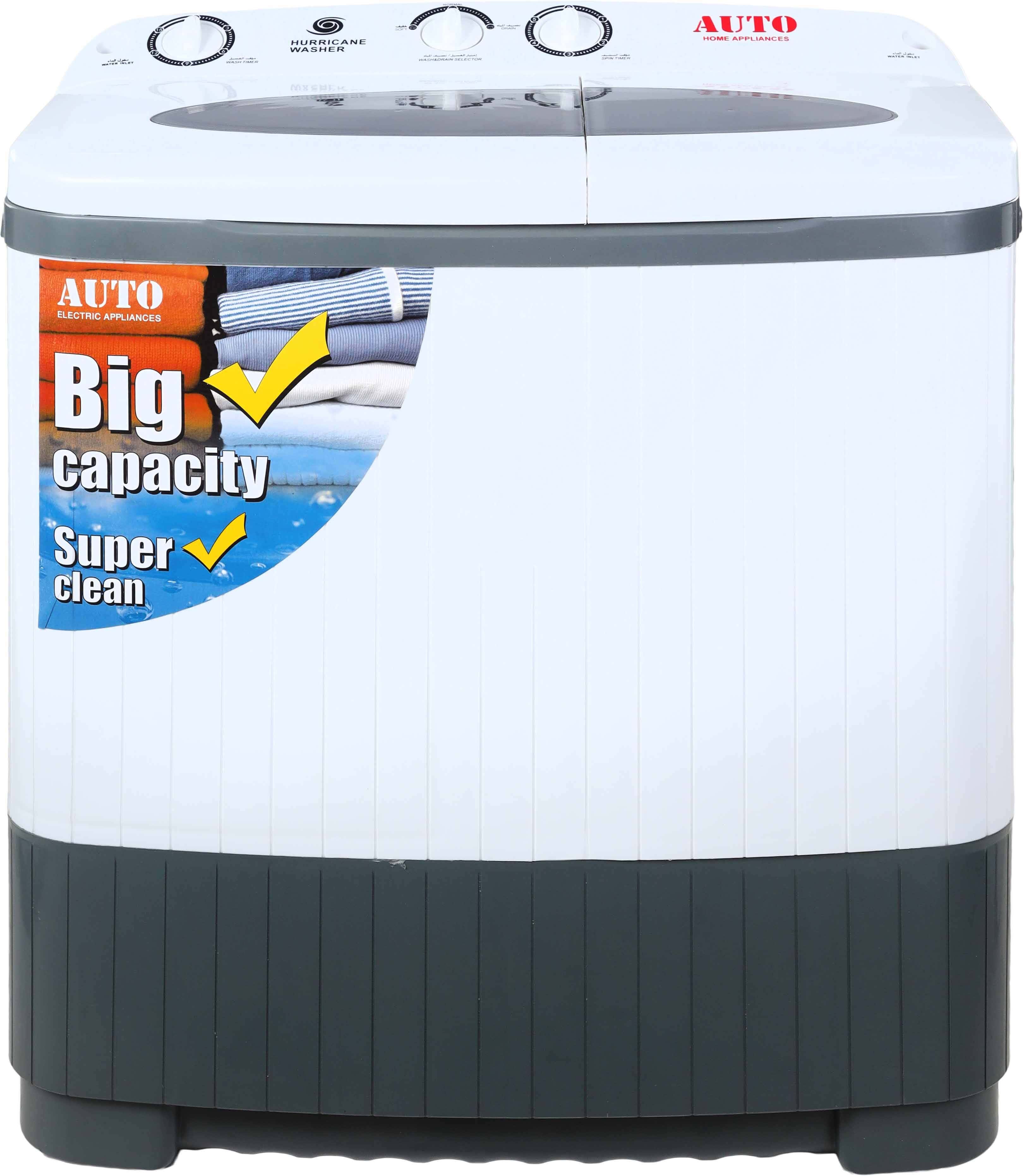 Mando TW7000 Auto Twin Tub Semi-Automatic Washing Machine, 7 kg, Top Load - White/Gray
