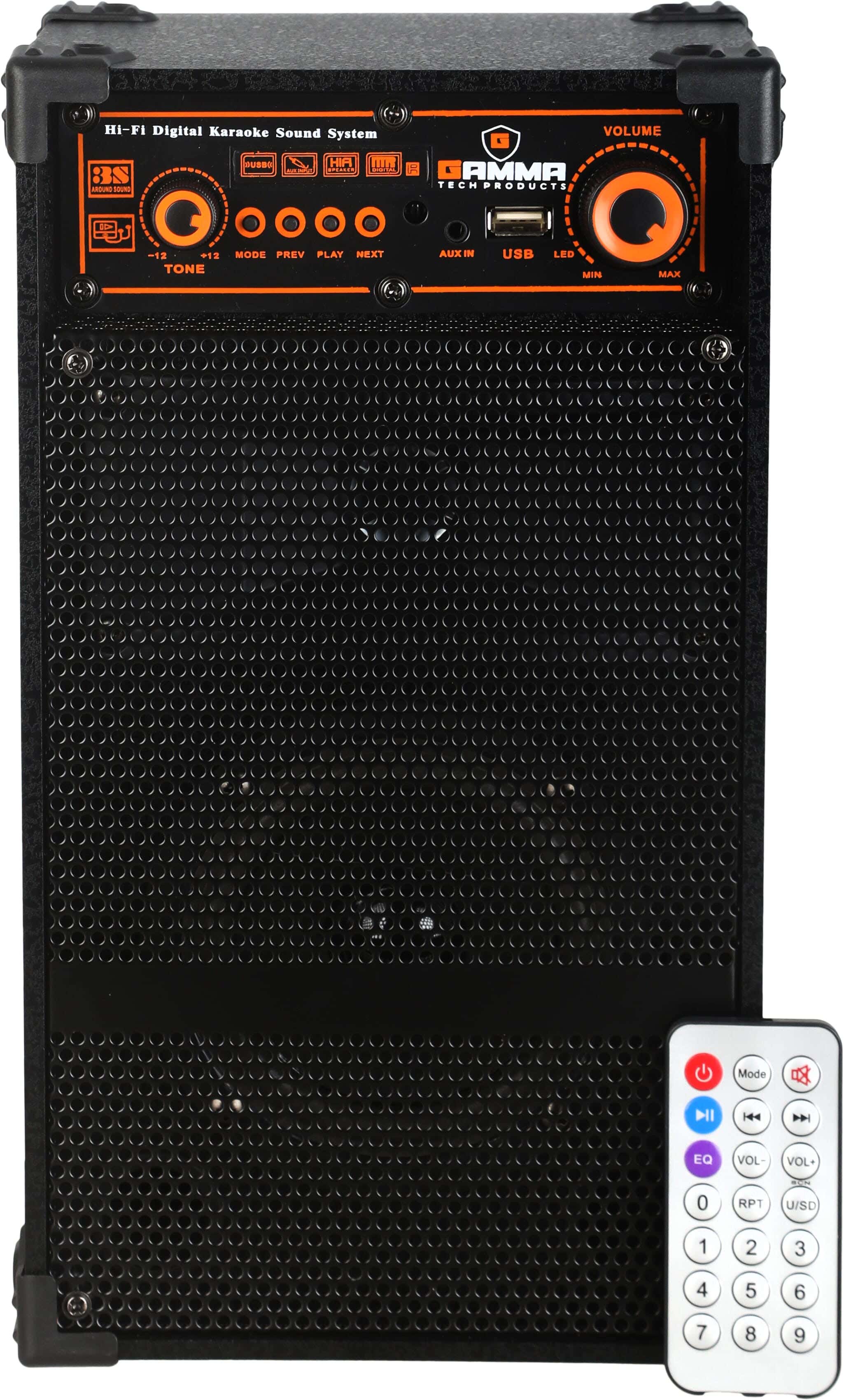 Gamma GT-470 Subwoofer Speaker, 30×14×17 cm, 5 watt, Remote Control, Bluetooth - Black