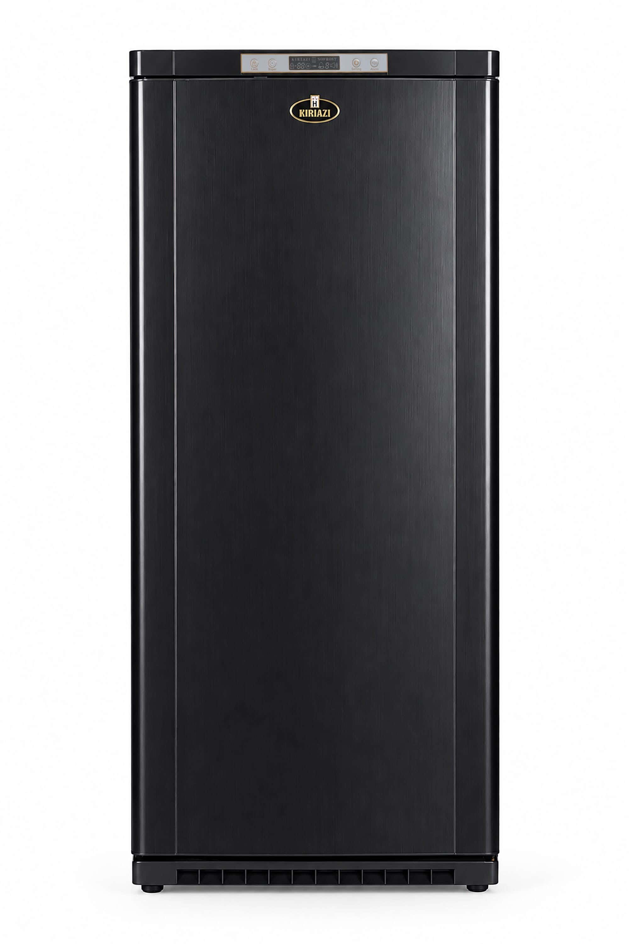 Kiriazi KH235VF/1 Vertical Deep Freezer, Digital, Side Handle, 230 Litres, 5 Drawers - Black