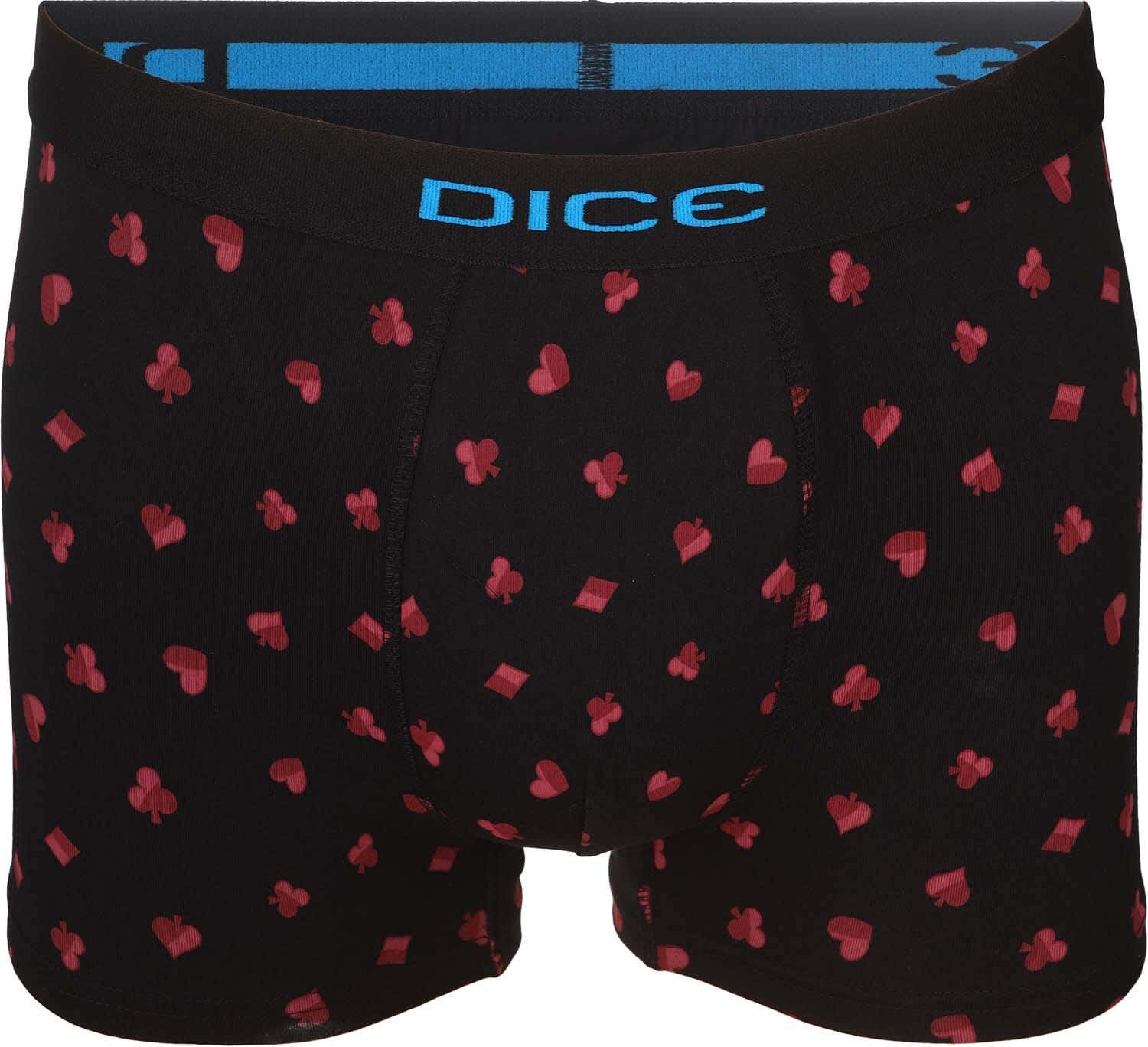 Dice Cotton Printed Boxer for Men, Size L - Black Fuchsia
