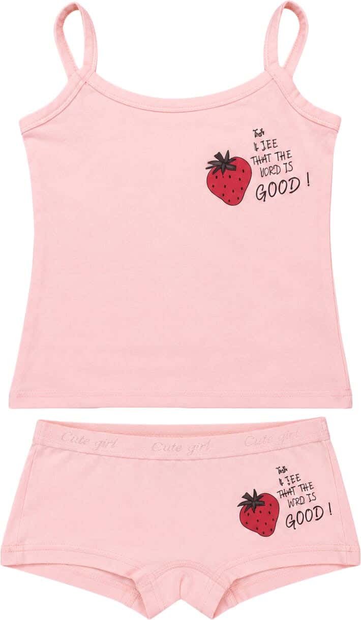 Dice underwear set for Girls, 2 Pieces, Size 4-5 - Beige