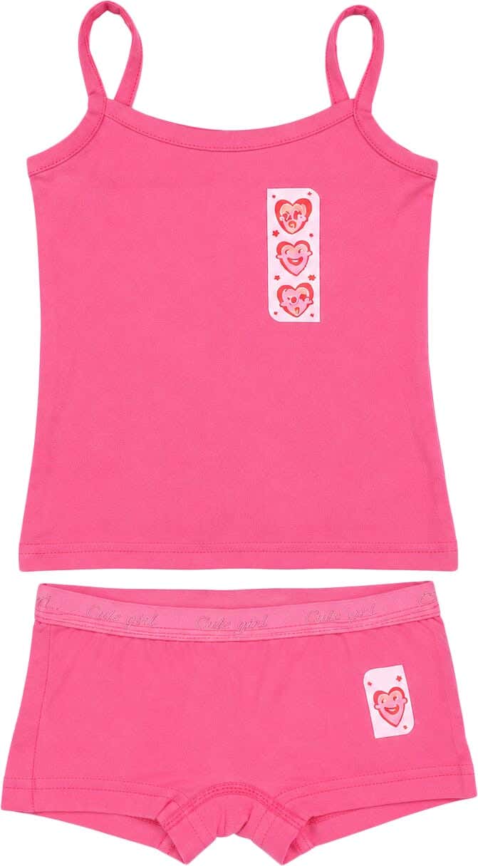 Dice underwear set for Girls, 2 Pieces, Size 4-5 - Pink