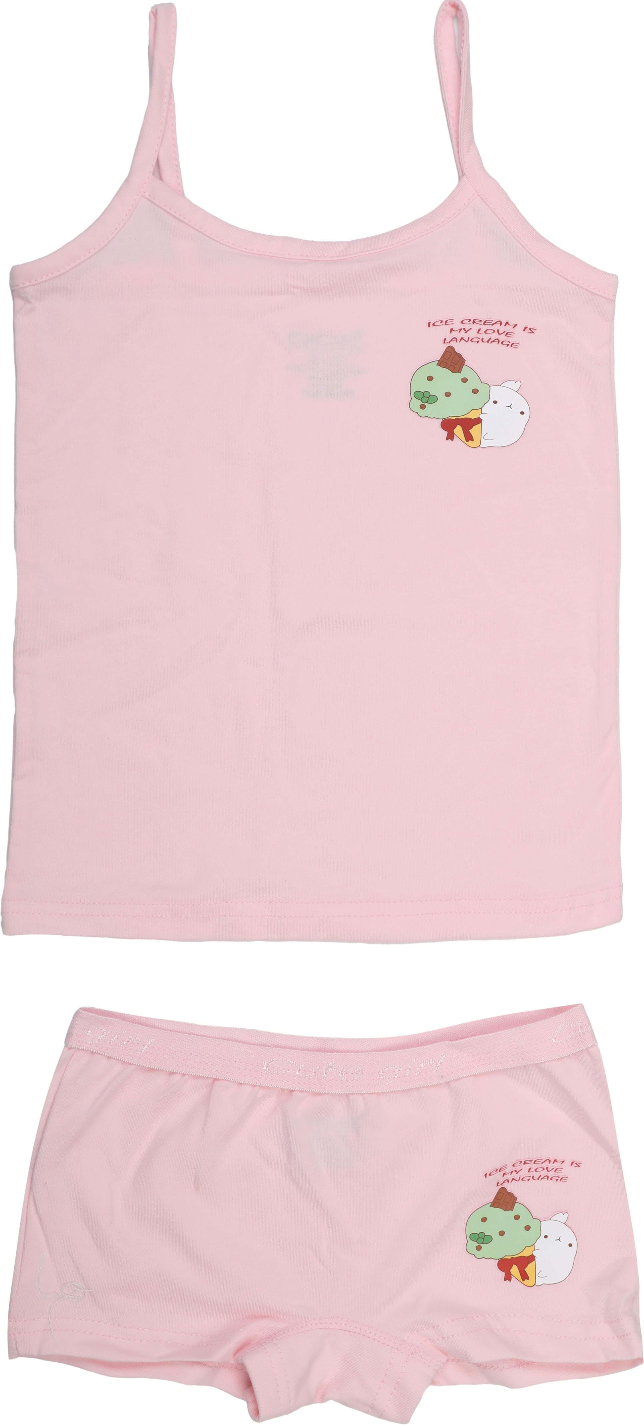 Dice underwear set for Girls, 2 Pieces, Size 6-7 - Rose