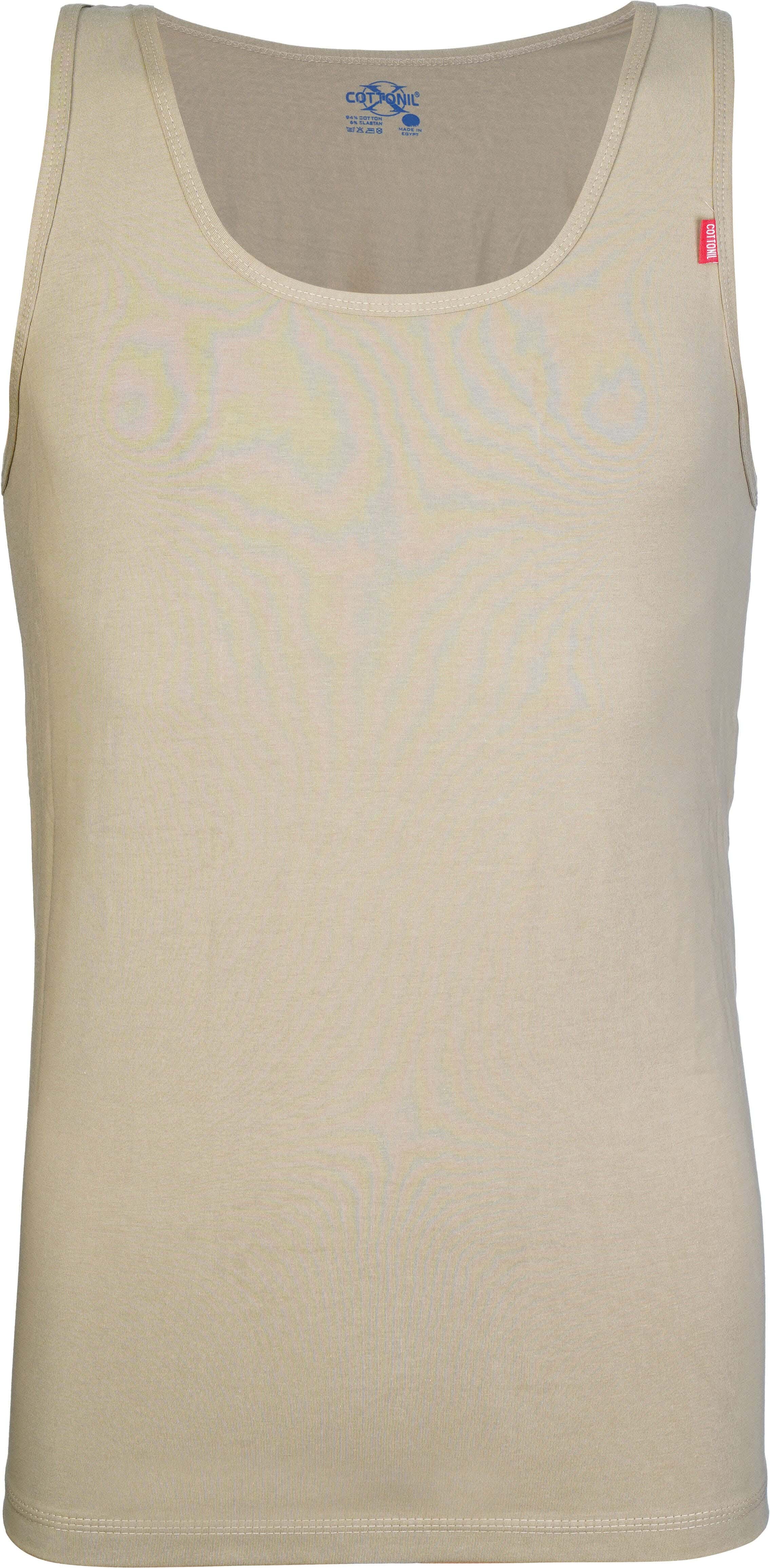 Cottonil Sleeveless Cotton Undershirt for Men, Size 6 - Beige