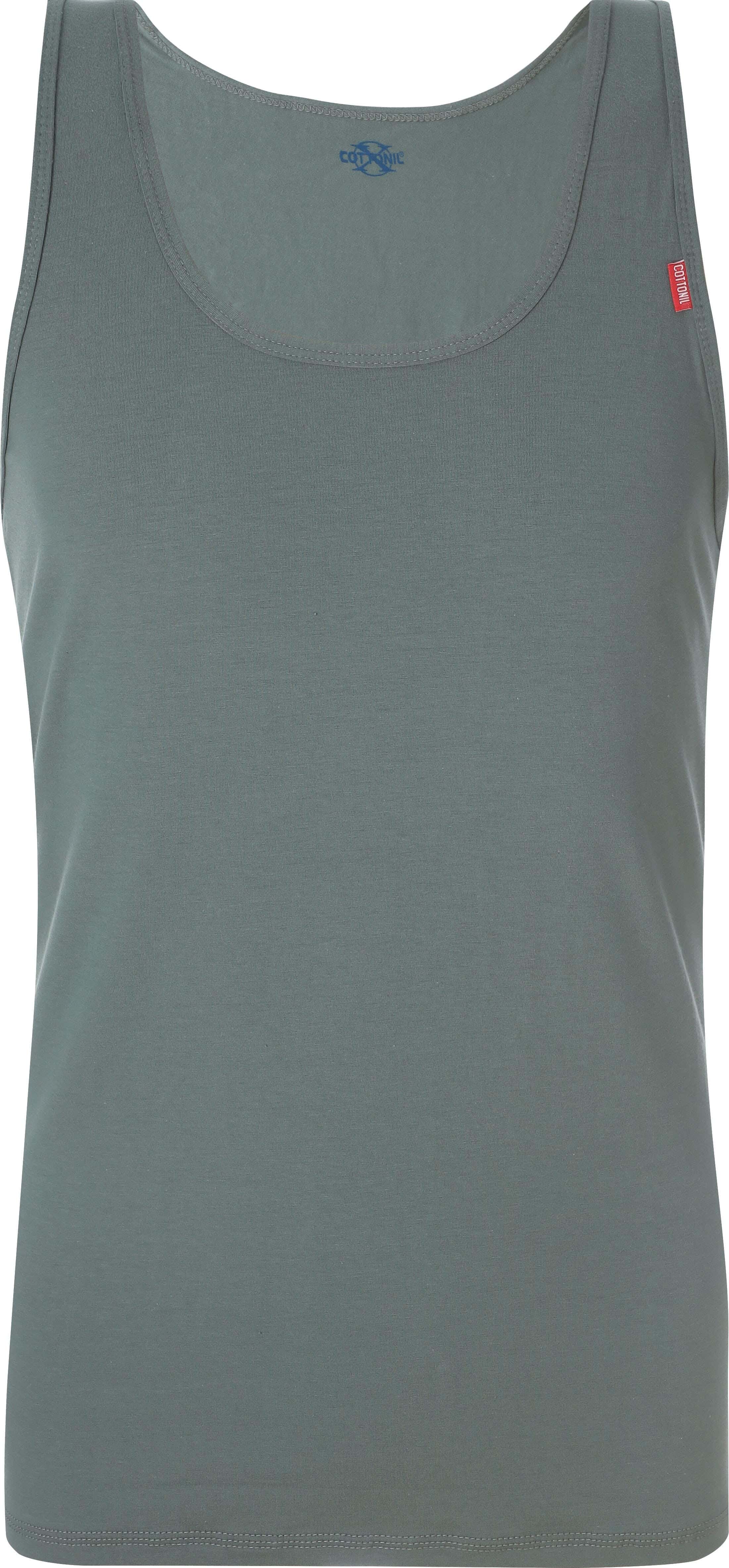 Cottonil Sleeveless Cotton Undershirt for Men, Size 7 - Olive