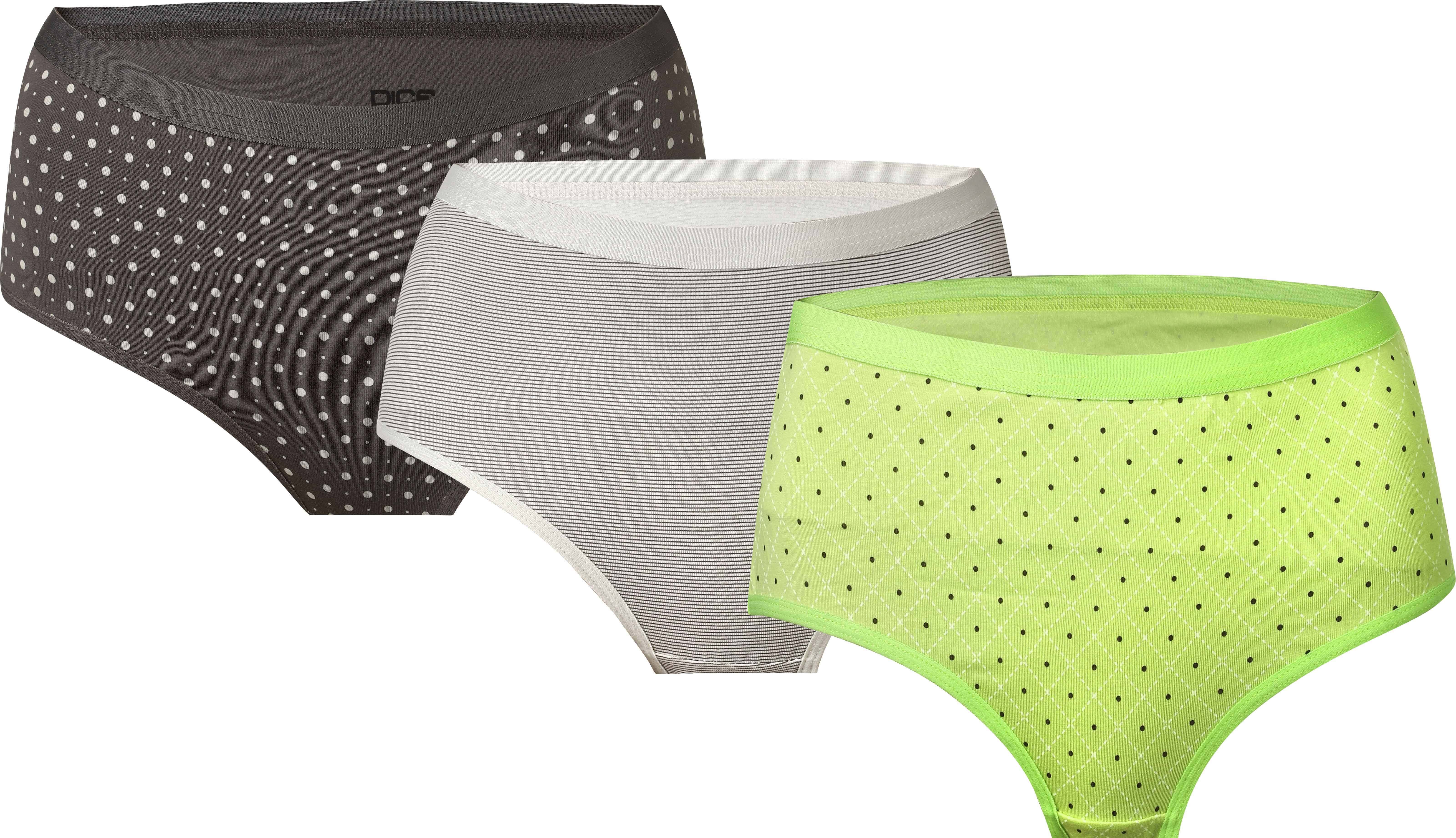 Dice Midi Printed Cotton Briefs Set for Women, 3 Piece