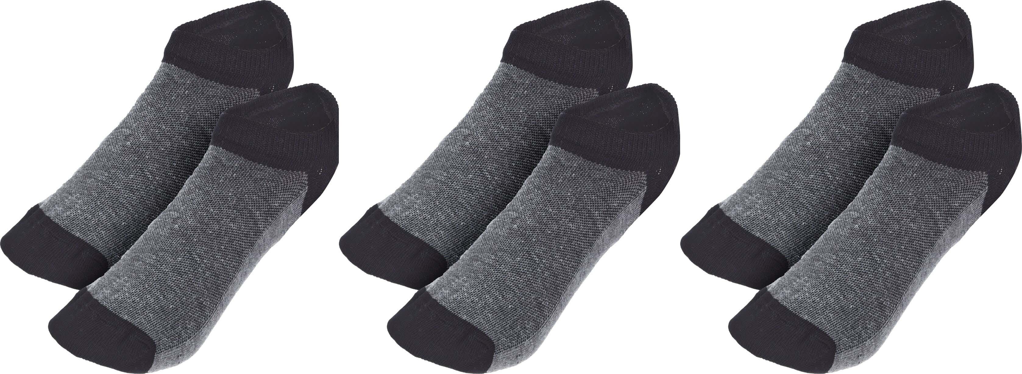 Solo Lycra Lowct Sock Set, 3 Pieces - Black Grey