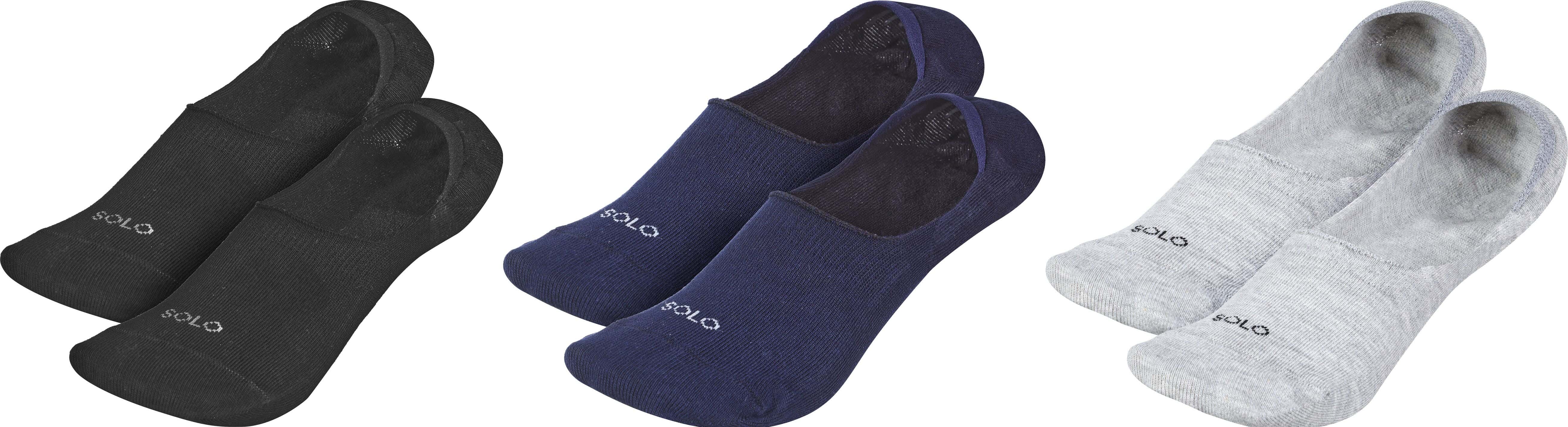 Solo Heel Sock Set For Men, 3 Pieces - Multicolor