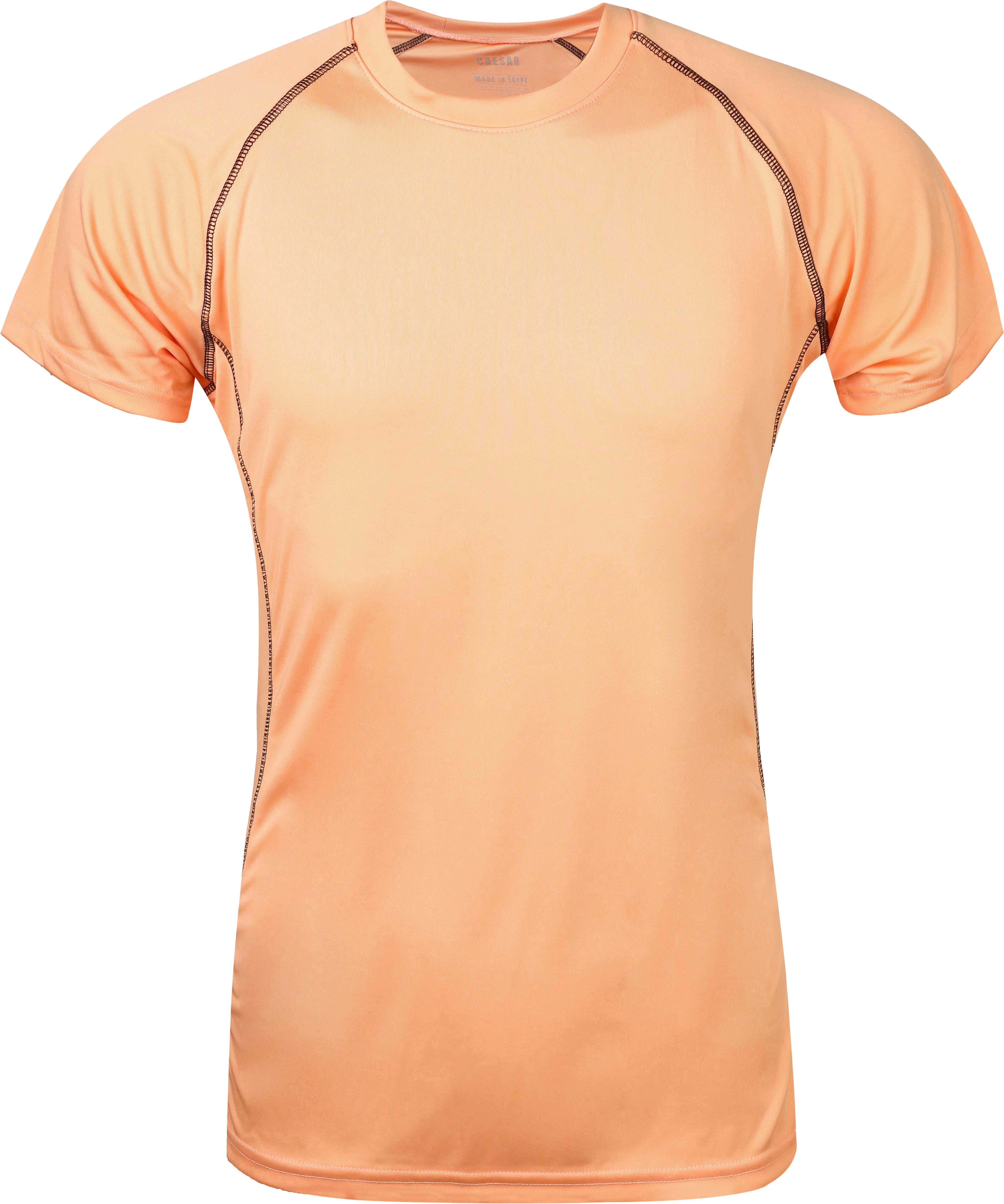 Caesar polyester Women's Half Sleeve Sports T-Shirt, Size 3XL - Light Orange
