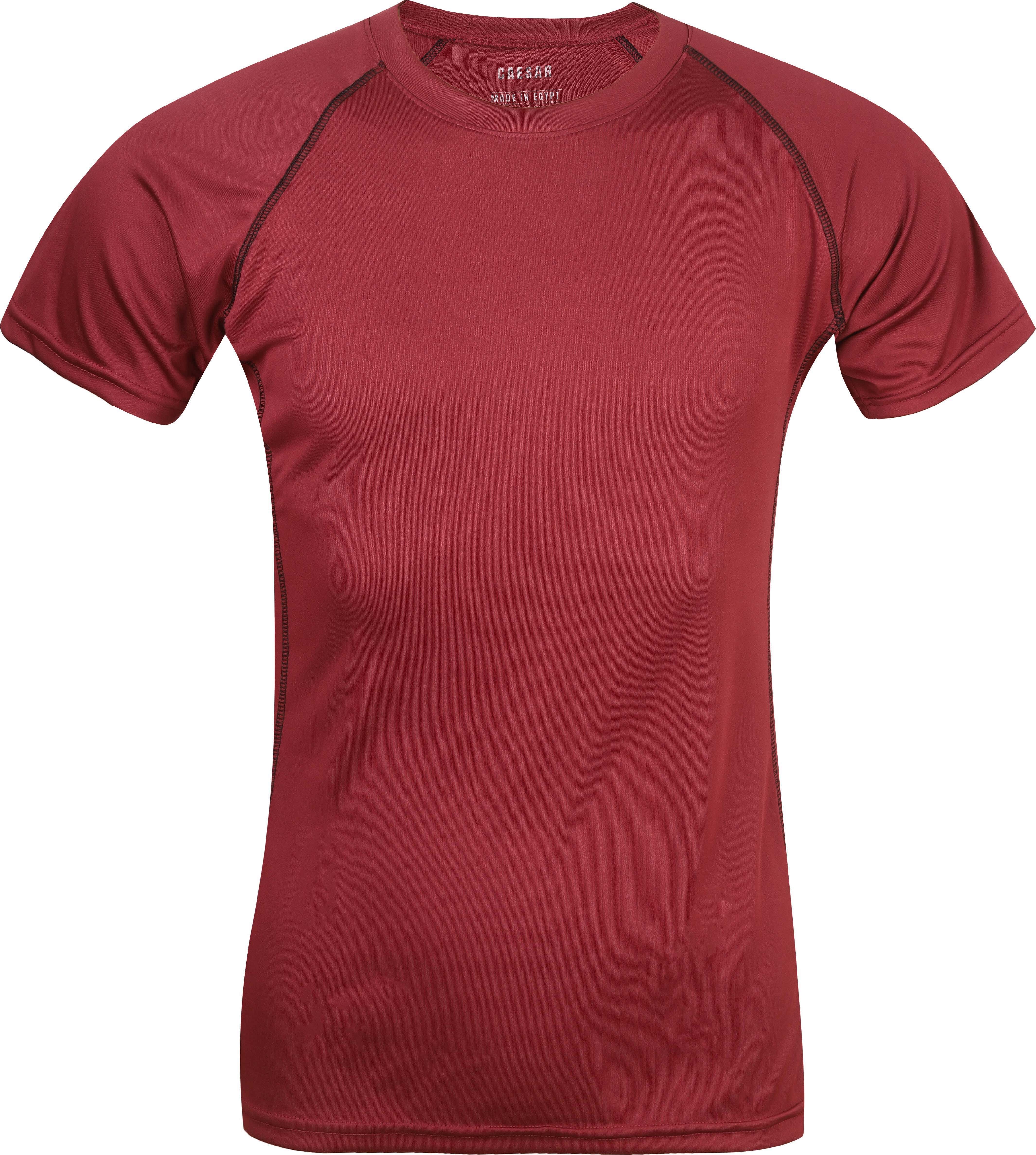 Caesar polyester Women's Half Sleeve Sports T-Shirt, Size 2XL - Dark Red