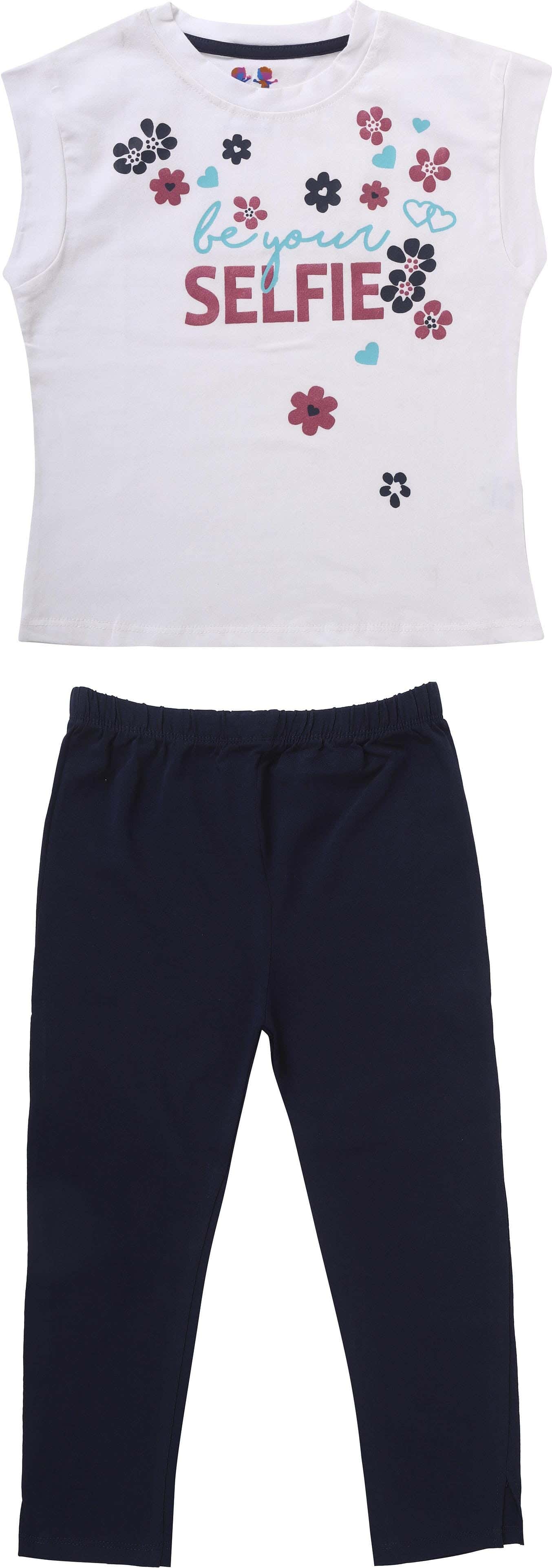Lycra T-shirt and Pants Set for Girls 2 pieces