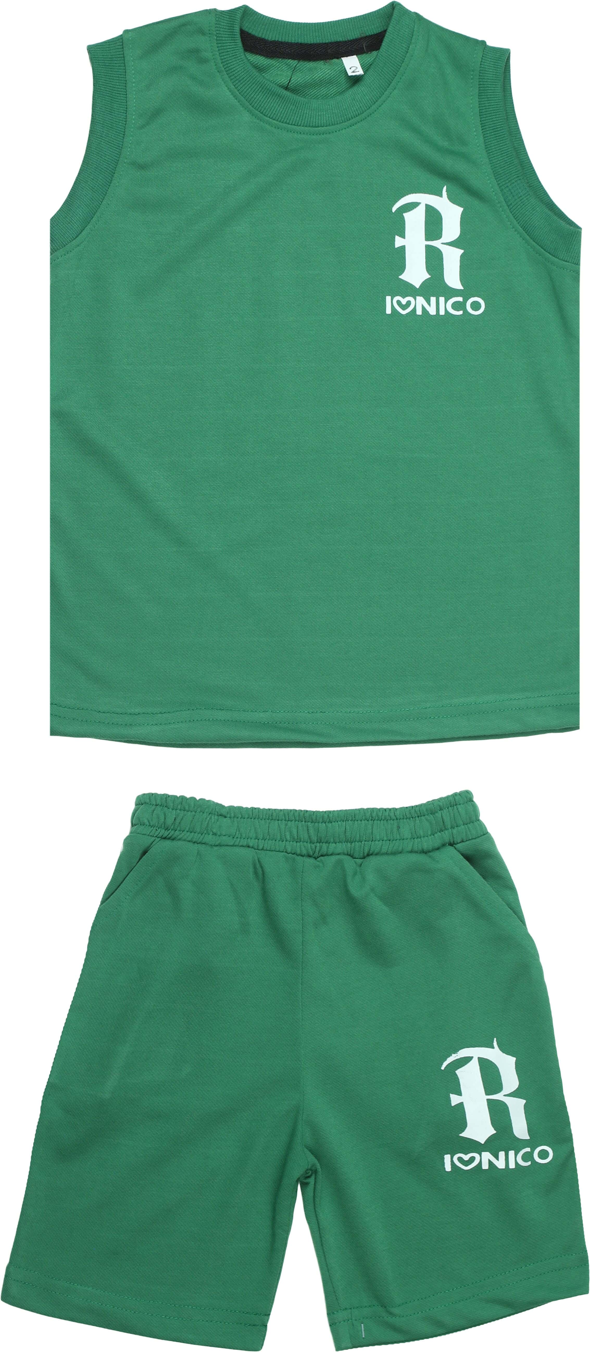 Milton T-Shirt and Shorts Set For Boys, 2 Pieces, Size 2 - Green