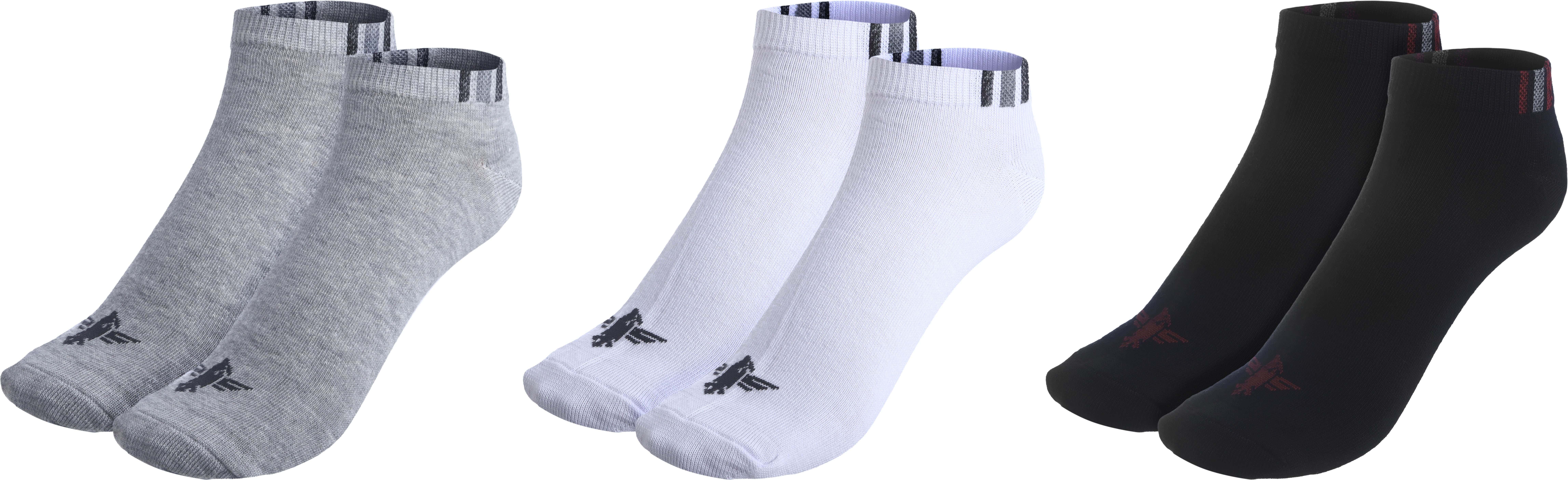 Hawk Cotton Ankle Socks Set for Men, 3 Pieces - Multicolor