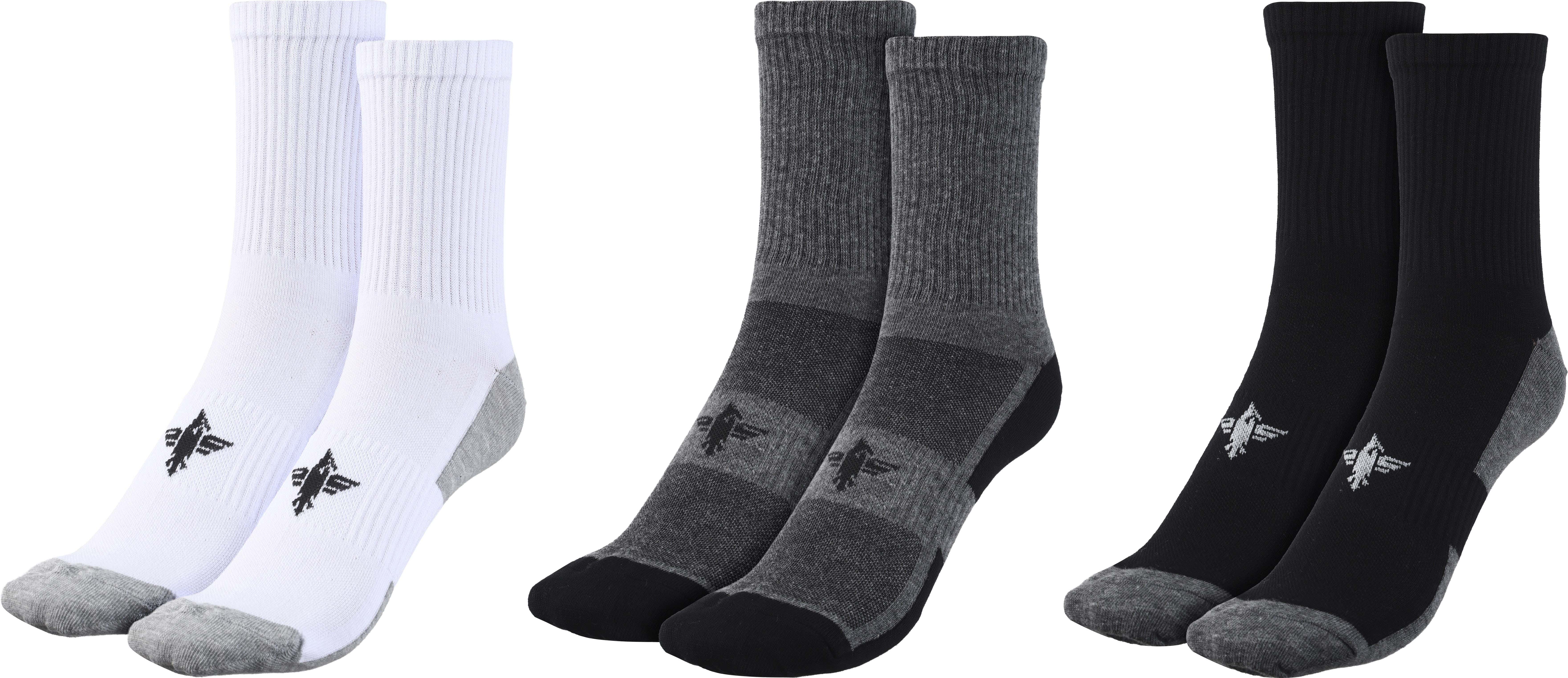 Hawk Cotton Half Socks Set for Men, 3 Pieces - Multicolor