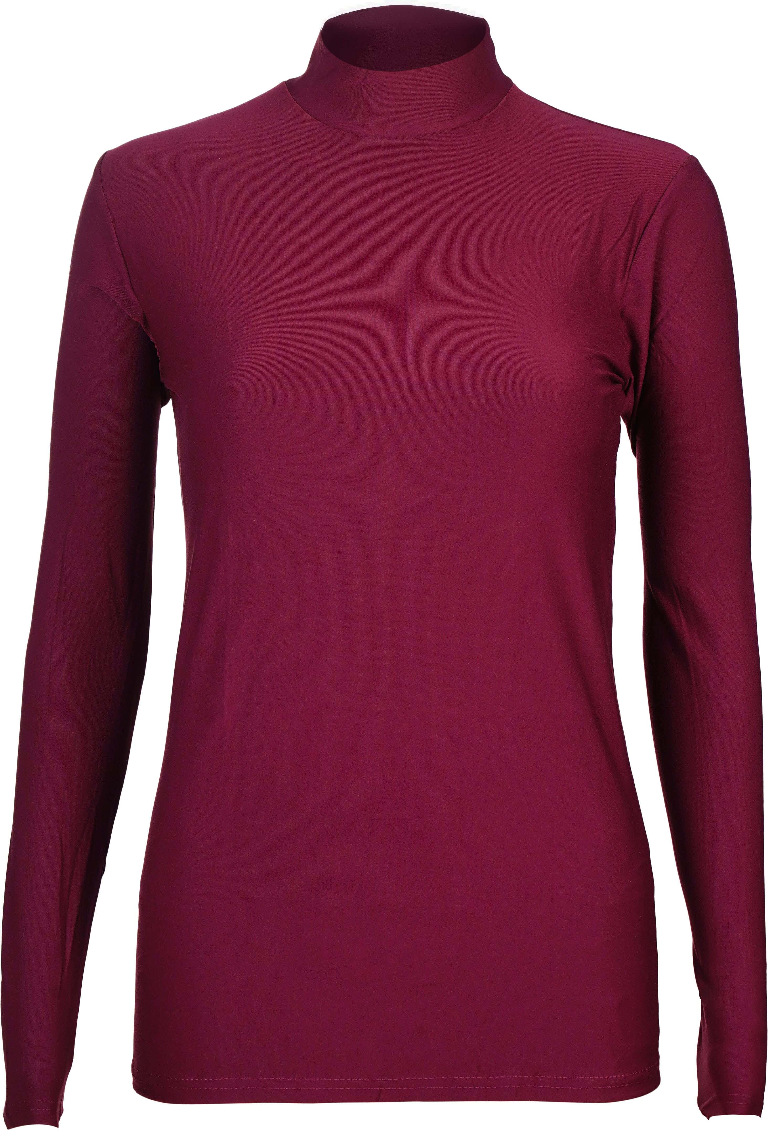 365 Days Cotton Lycra L-Sleeve H Neck Bodysuit For Women, Size M - Burgundy