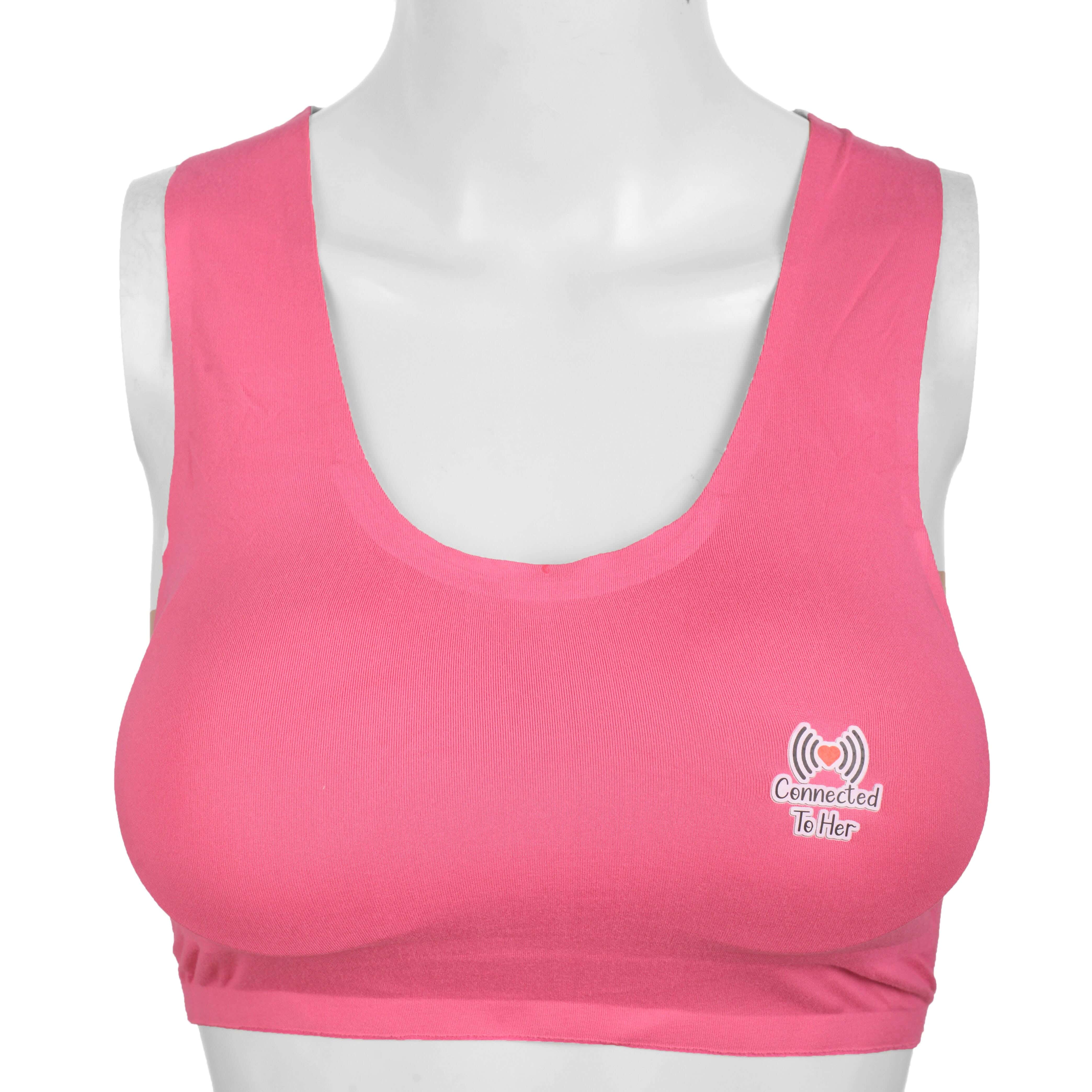 365 Day Cotton Padded Bra For Women's, Size S/M - Fuchsia