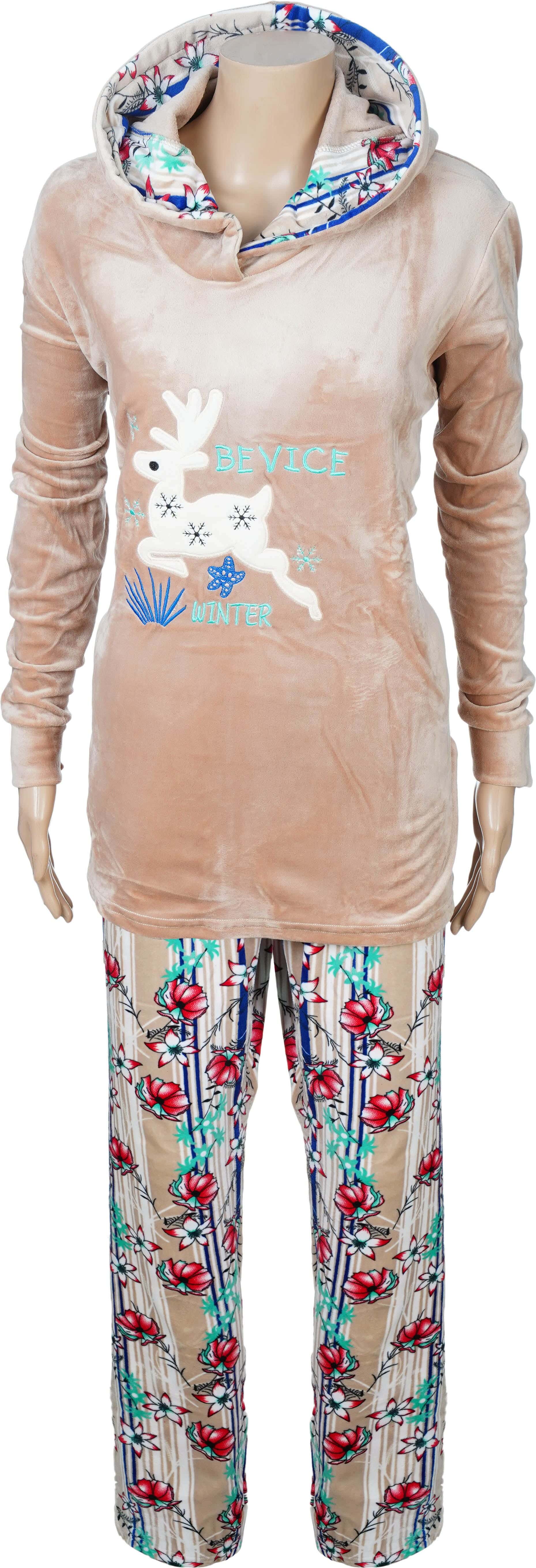 Rita Velvet Pajama Set For Women, 2 Pieces, Size 5XL