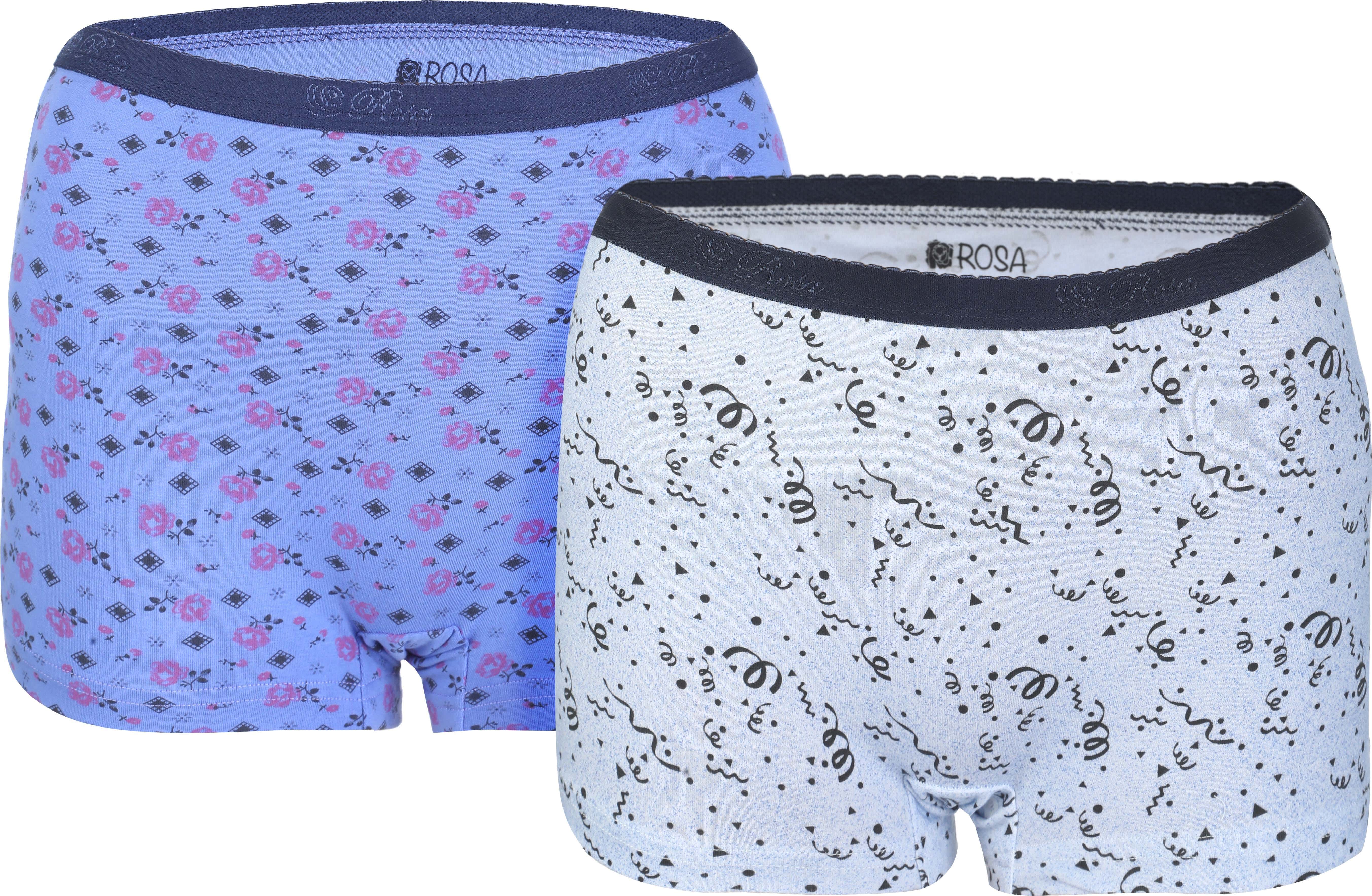 Rosa Printed Lycra Under Shorts Set, 2 Pieces, Size M - Multicolor