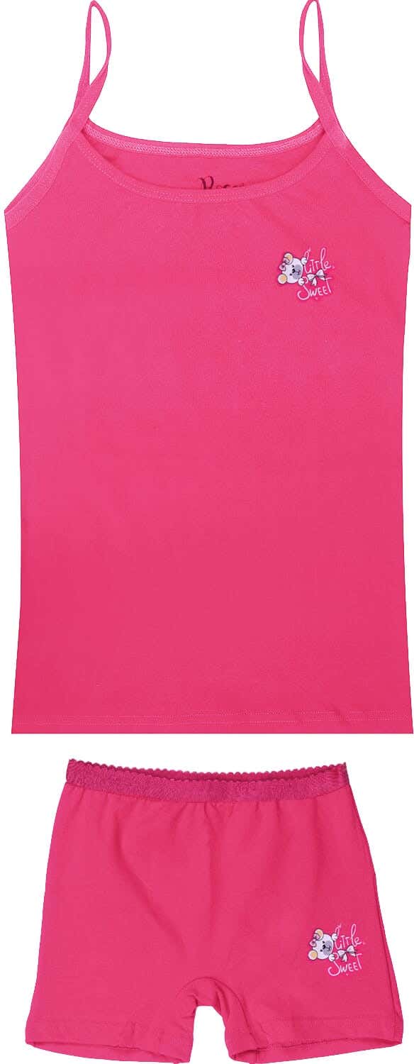 Rosa Cotton×Lycra Top and Hot Shorts Set for Girls, 2 Pieces
