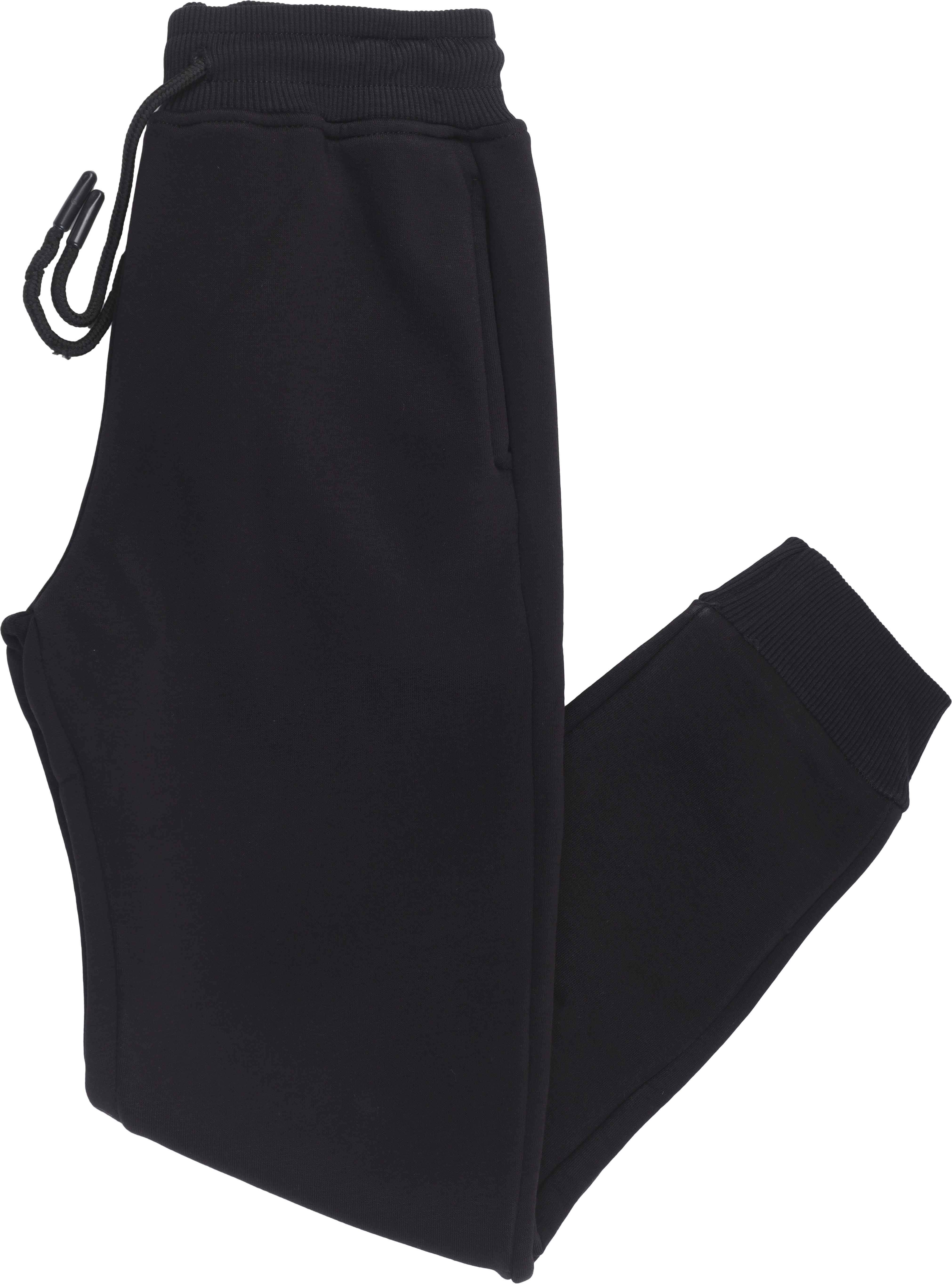 Boy's cotton Melton trousers with elastic waistband, size 14 - Black