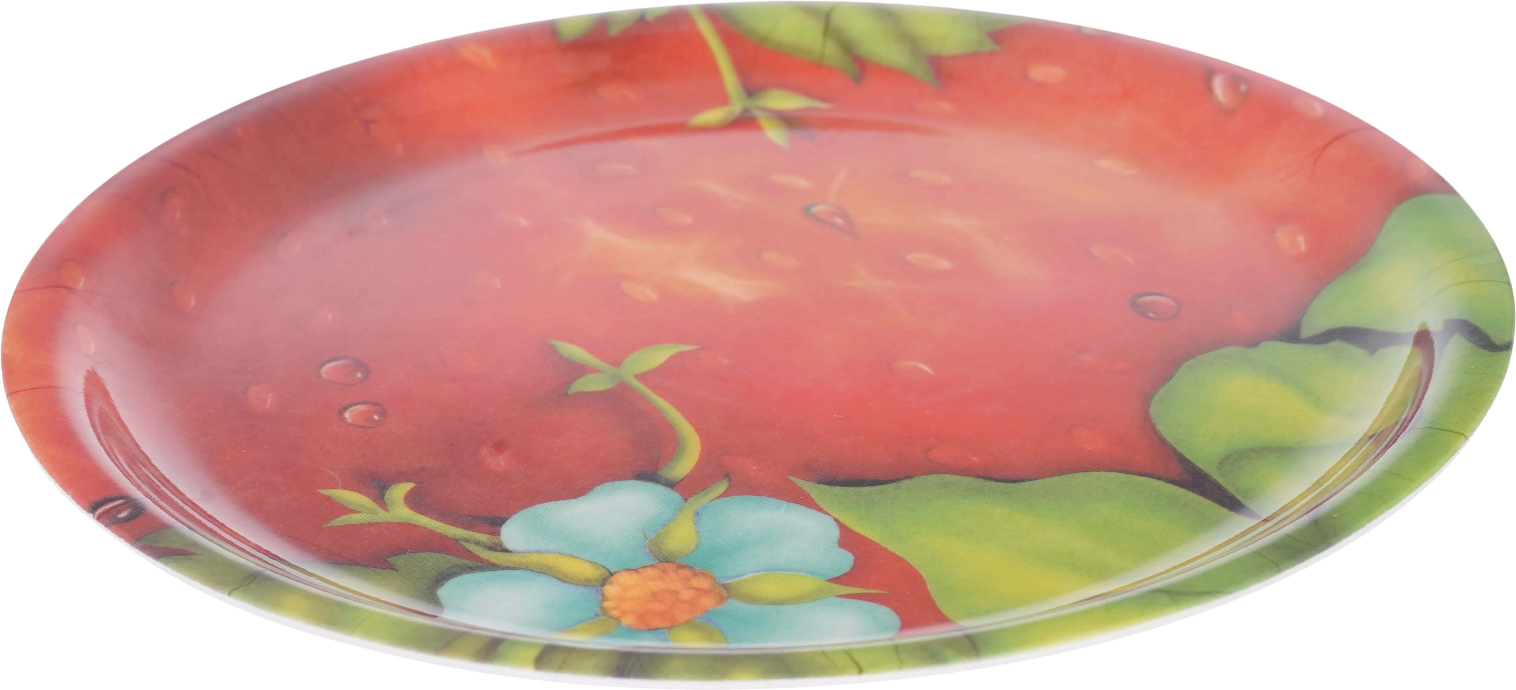 Al Shreif Round Melamine Serving Tray, 29 Cm - Multicolor