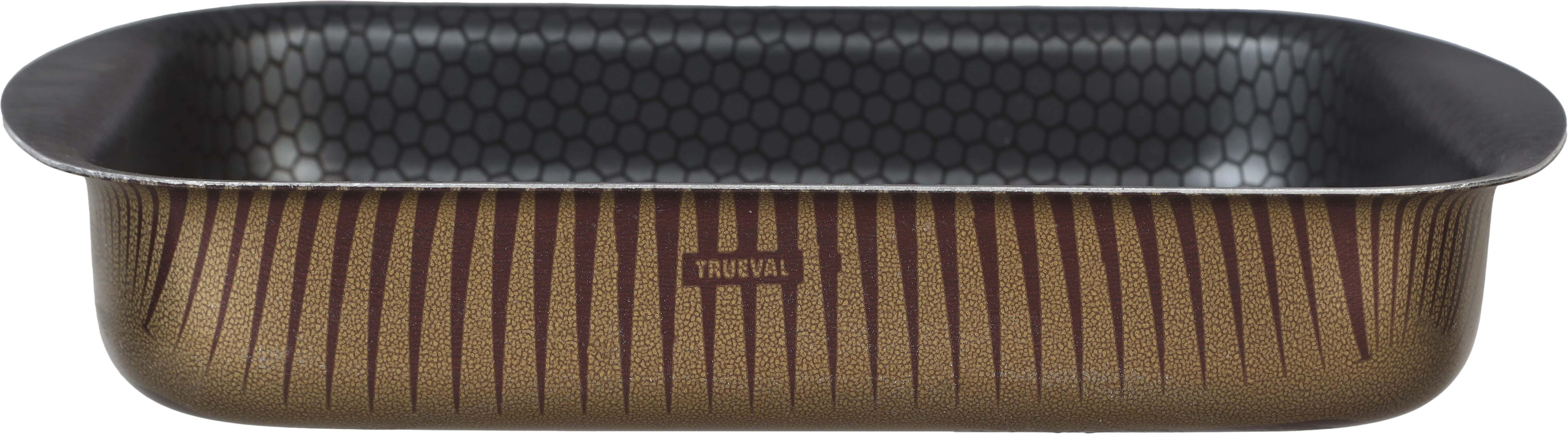 Trueval Teflon Rectangular Oven Dish, 25 Cm - Dark Red Gold