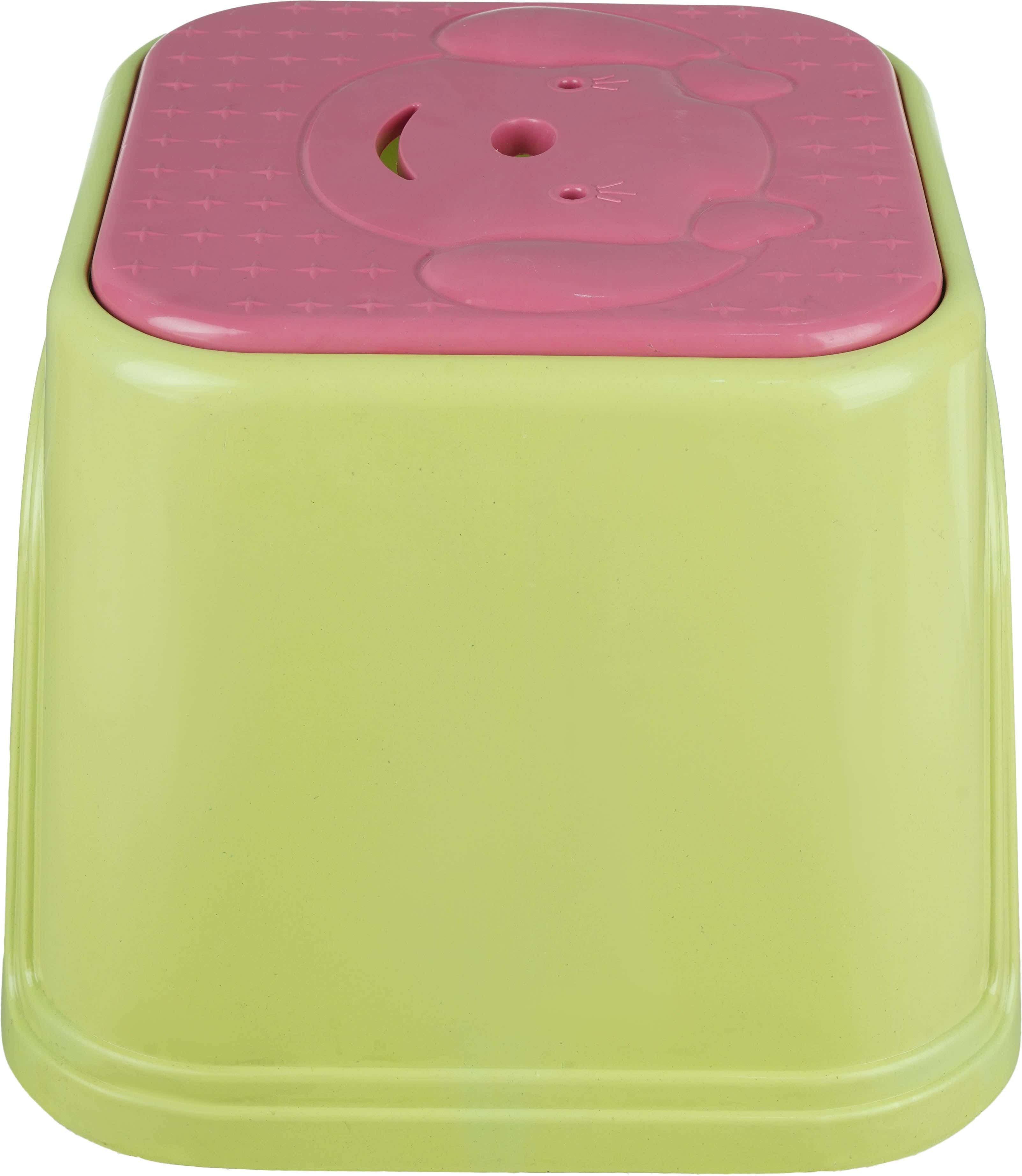 Plastic Bathroom Chair, 27×29 cm - Green Fuchsia