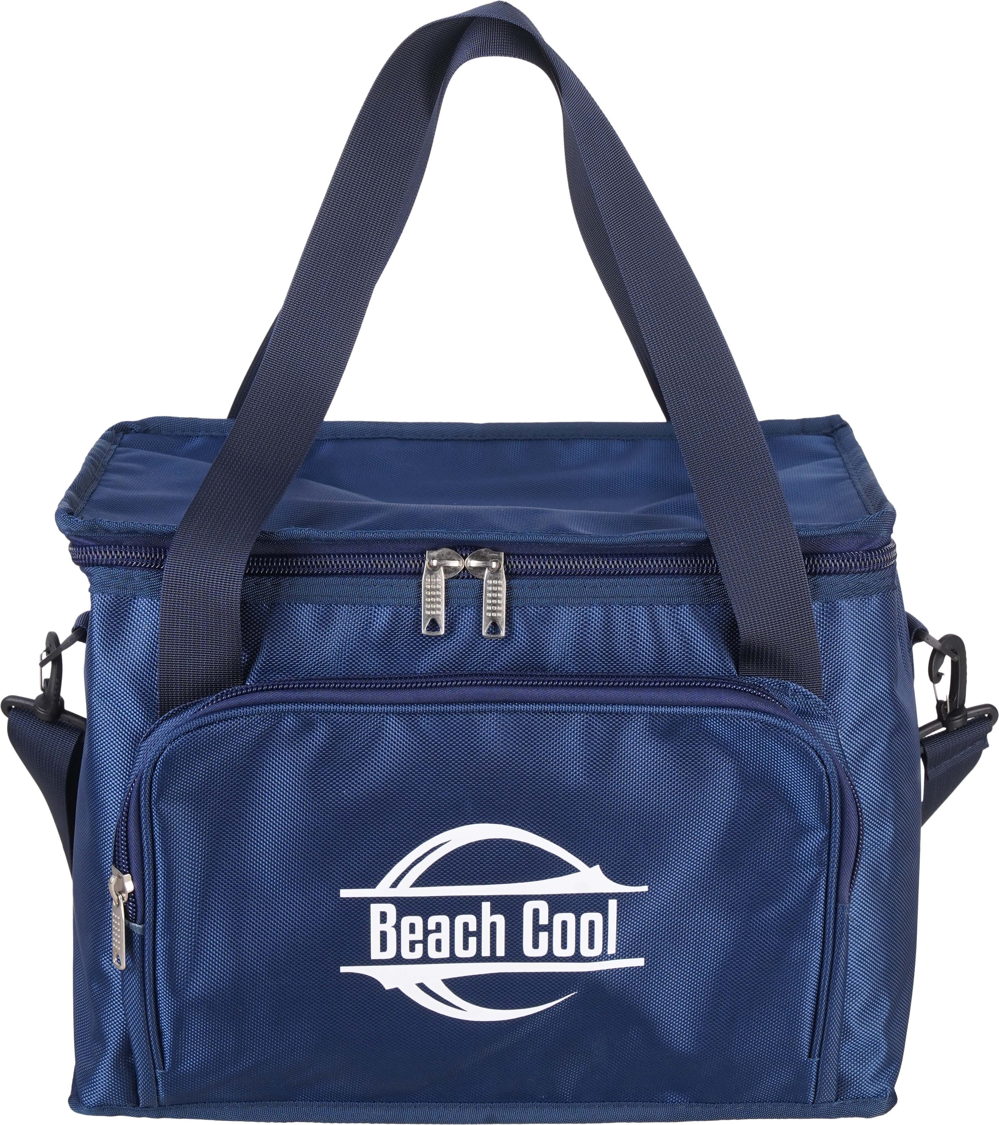 Beach Cool Fabric Thermal Lined Bag for Food Preservation, 25 Liter, 2 zippers - Navy