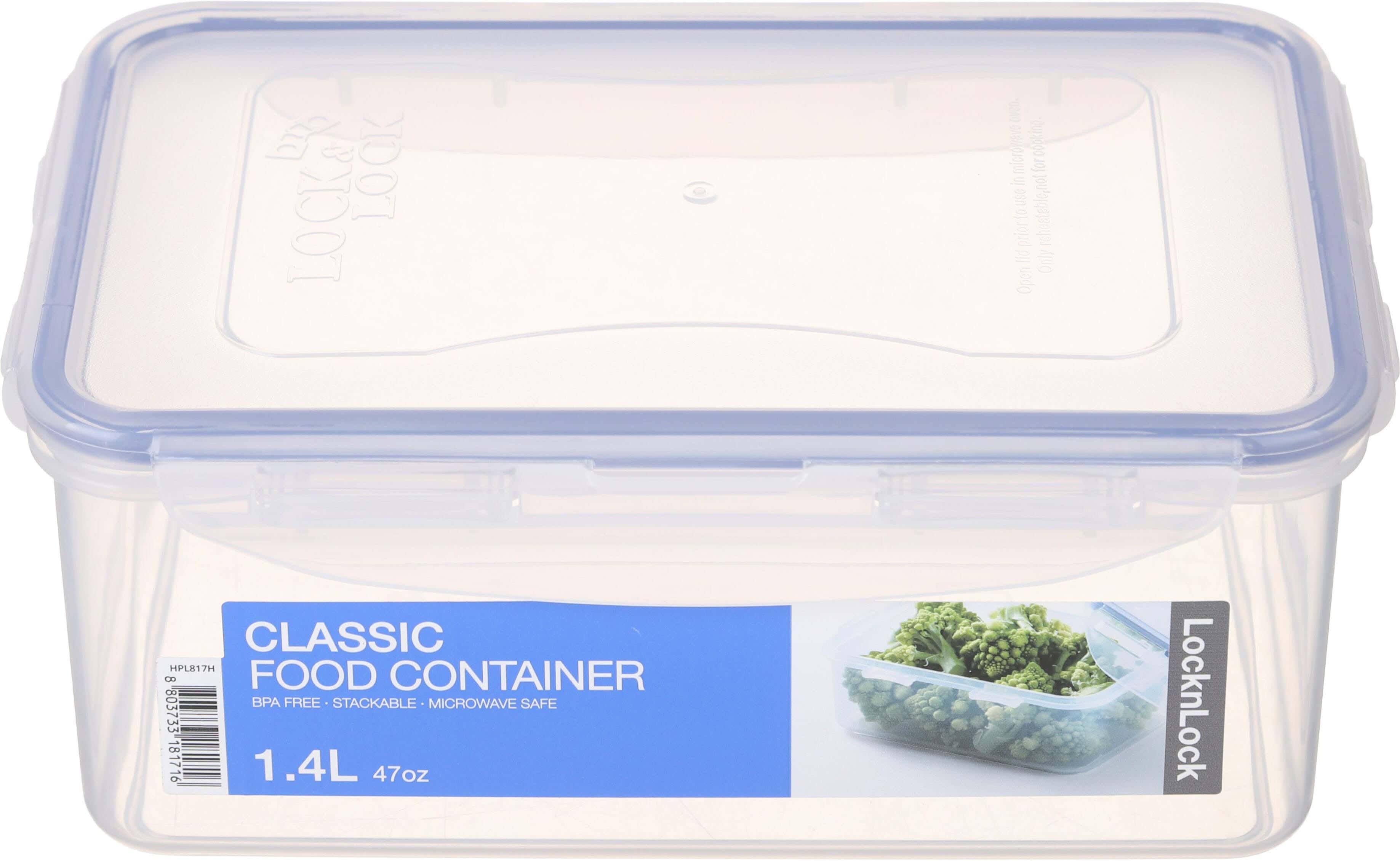 LocknLock Plastic Food Keeper, 1.4 Liters - Clear Blue
