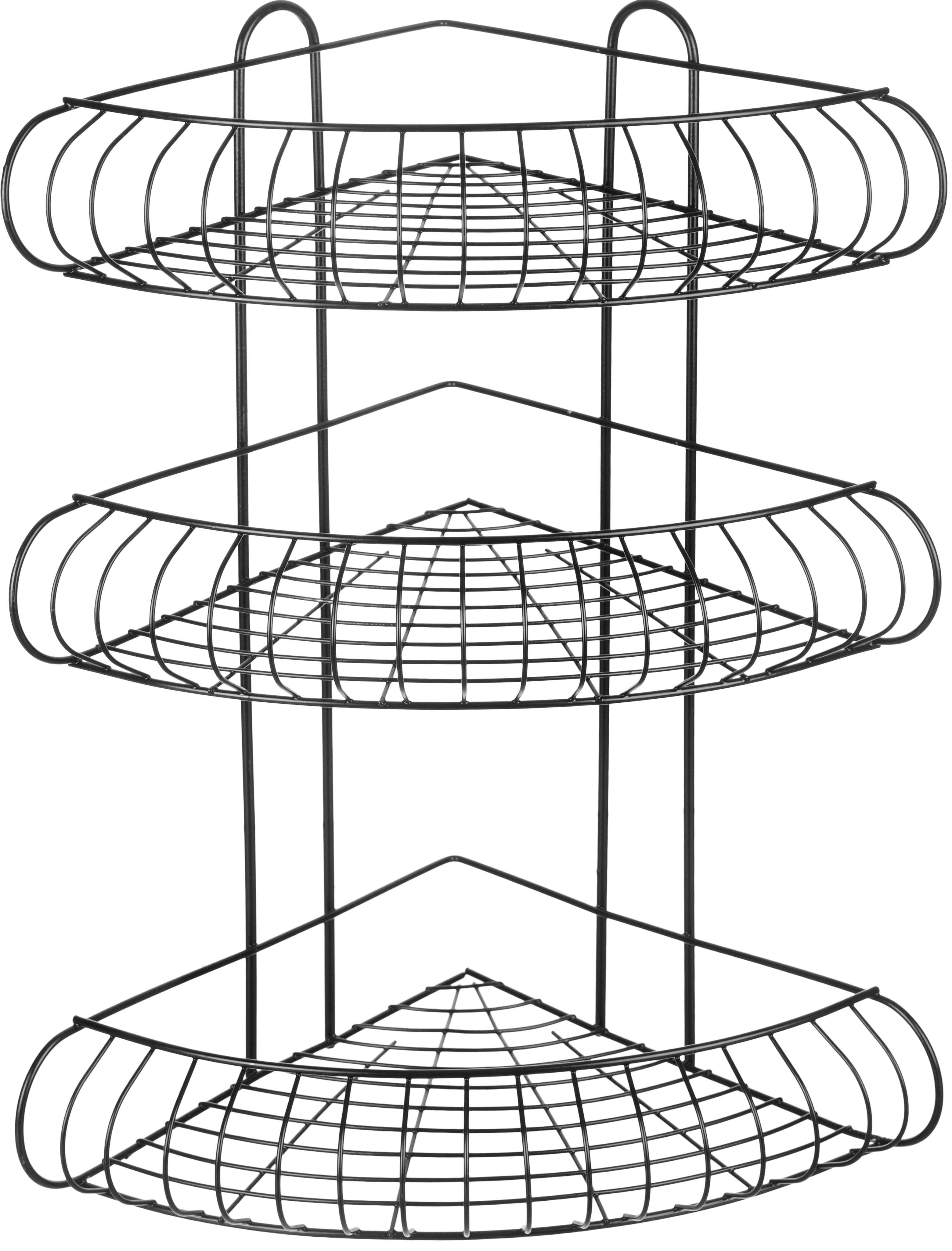 El Nozha Metal Bathroom Organizer, 3 Tiers, 50×25×50 cm - Black