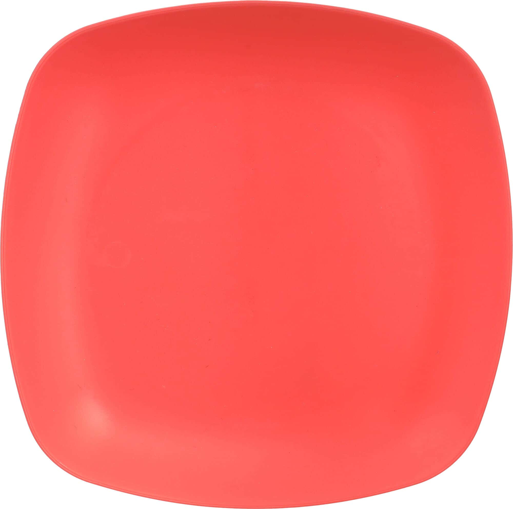 Plastic Square Plate, 19 cm - Light Orange