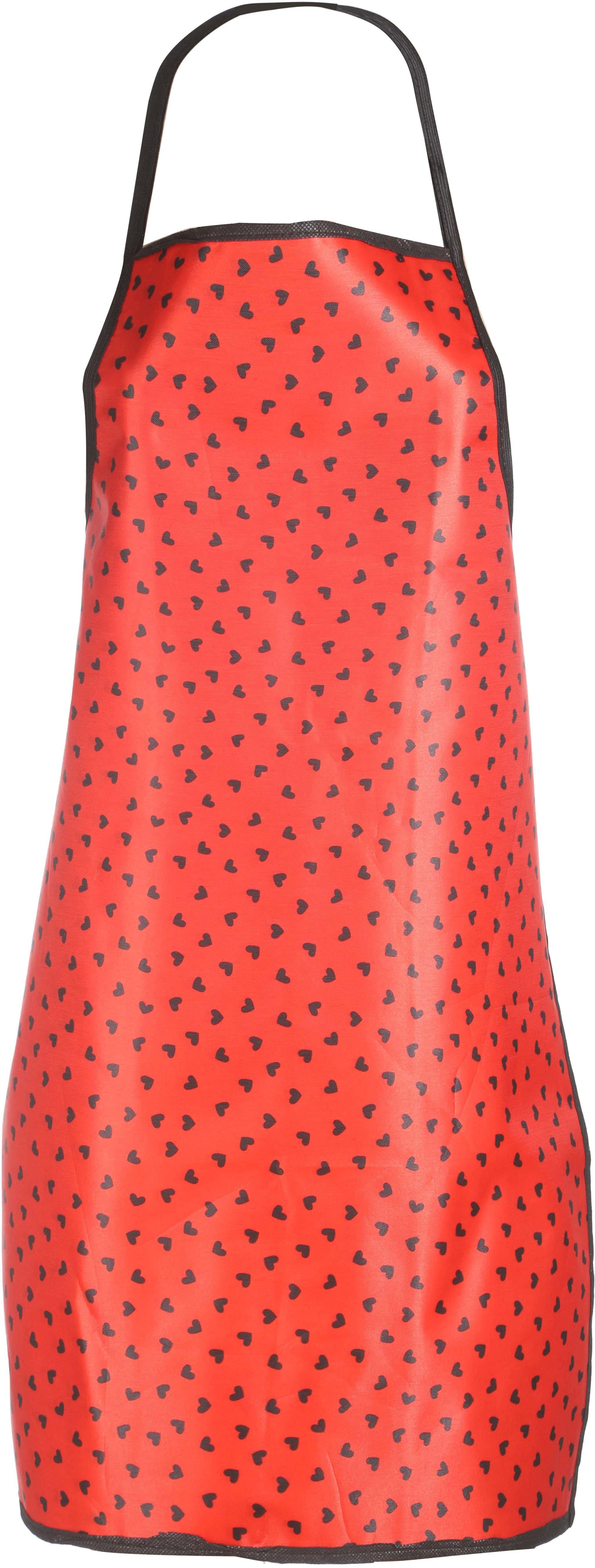 AL ALAALMIA Satin Kitchen Bib, 75×50 cm - Red Black