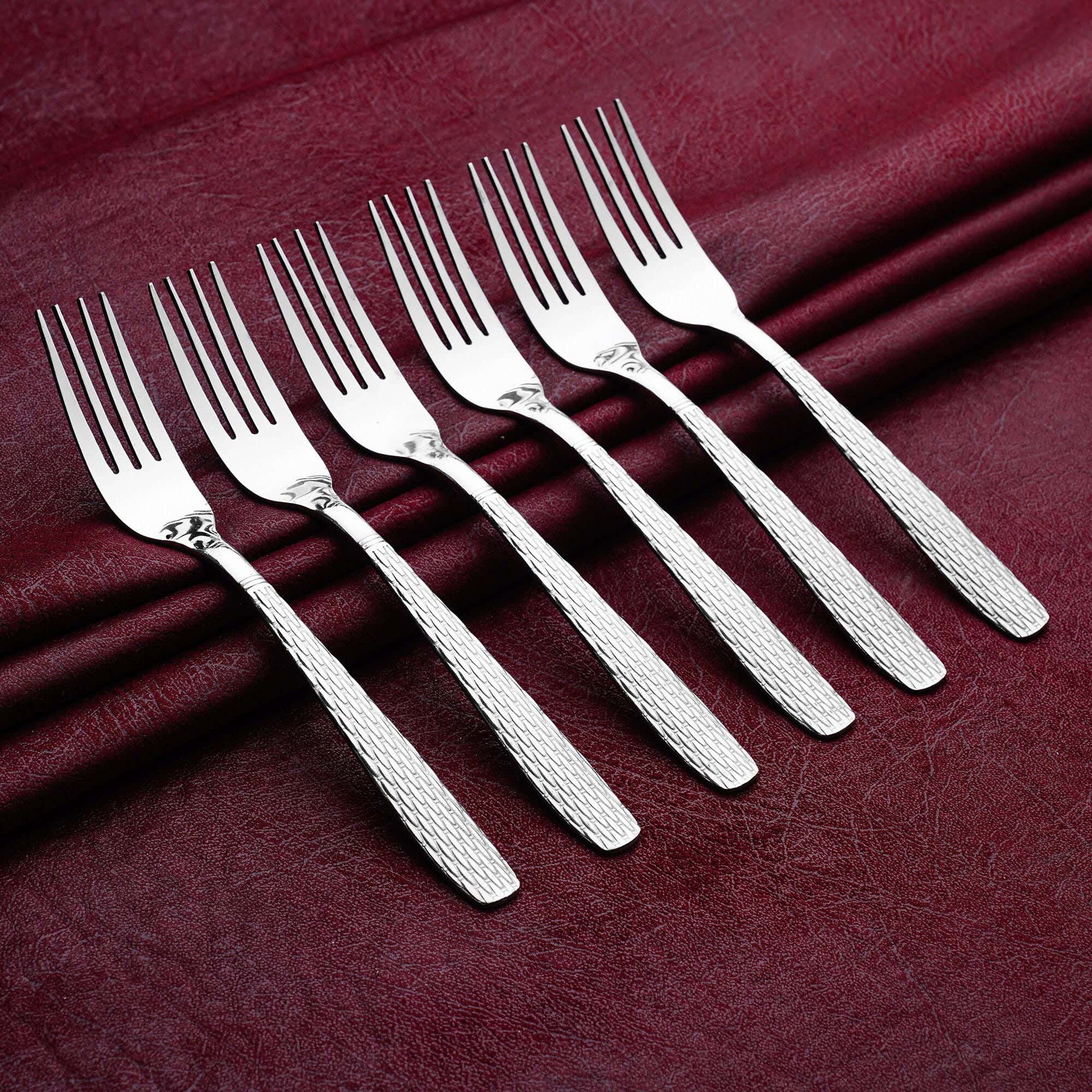 Alex Metal Stainless Steel Fork Set, 6 Pieces - Silver