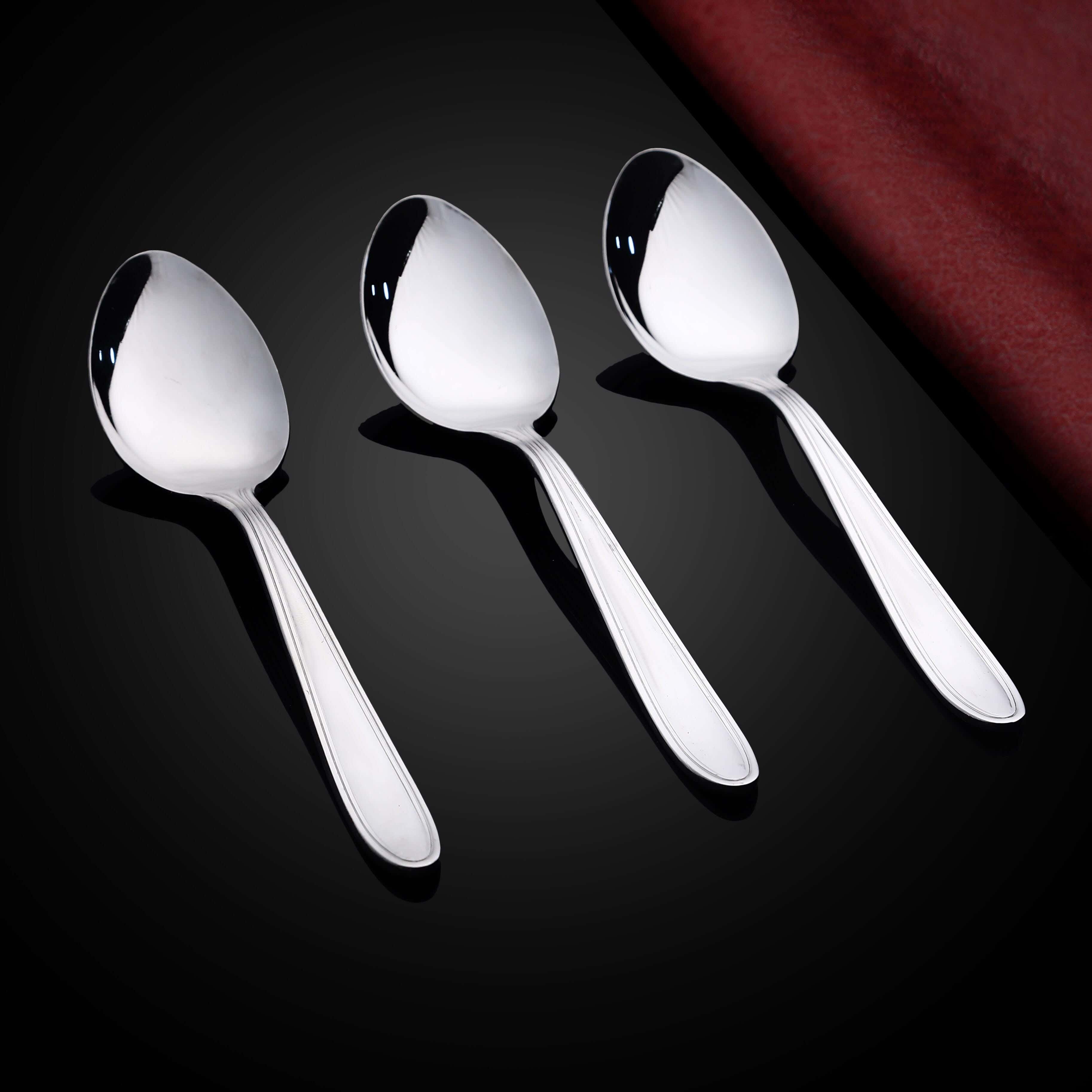 Alex Metal Spoons Set, 3 Pieces - Silver