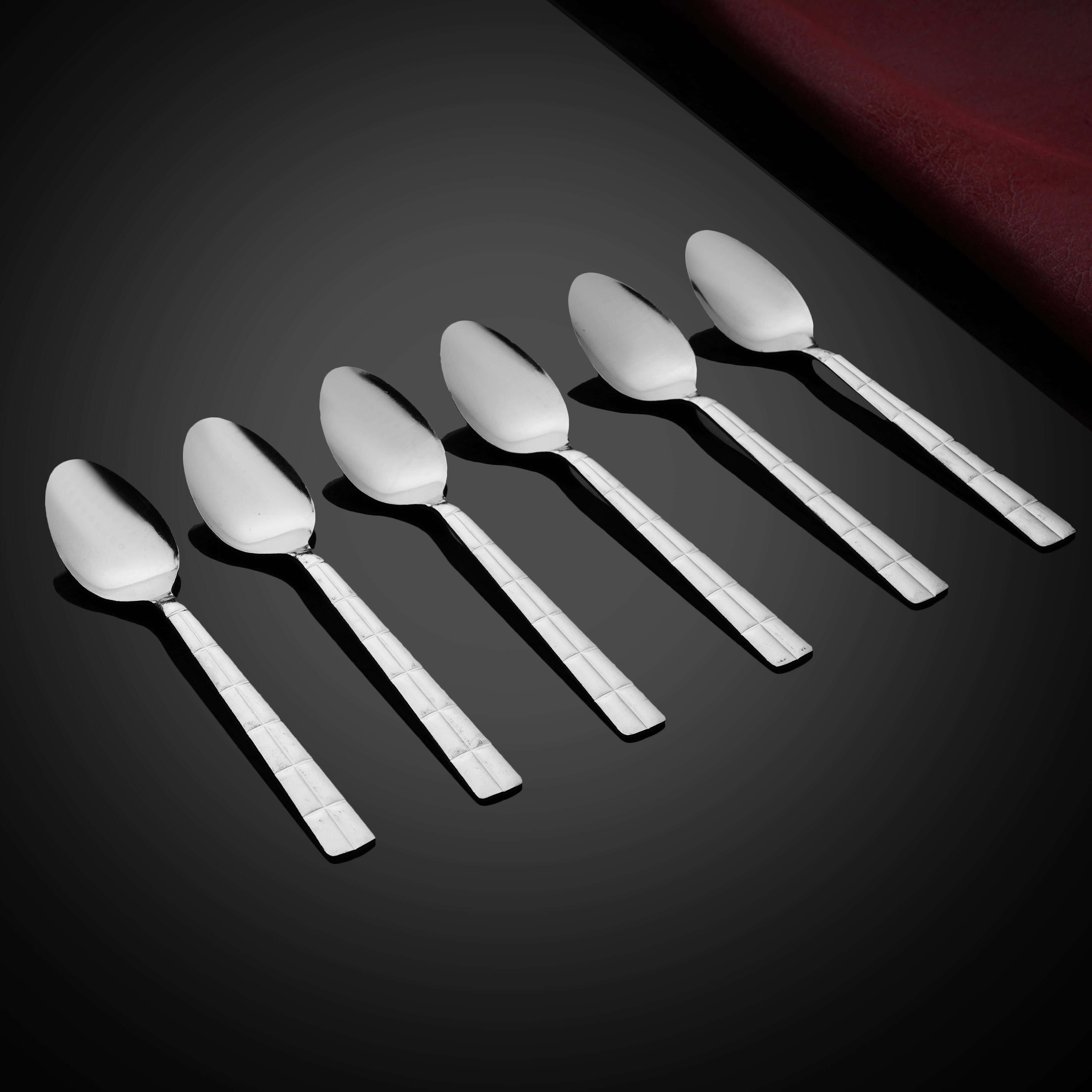 Alex Metal Spoons Set, 6 Pieces - Silver
