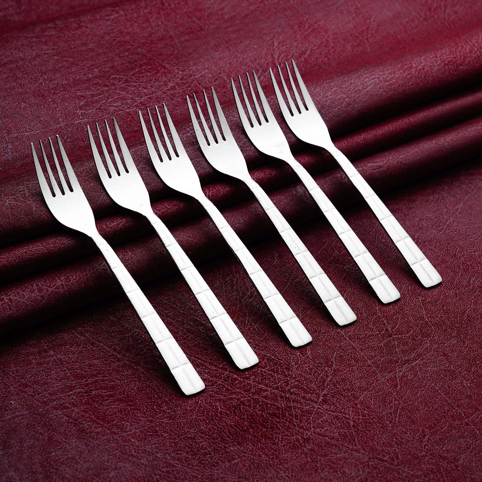 Alex Metal Fork Set, 6 Pieces - Silver