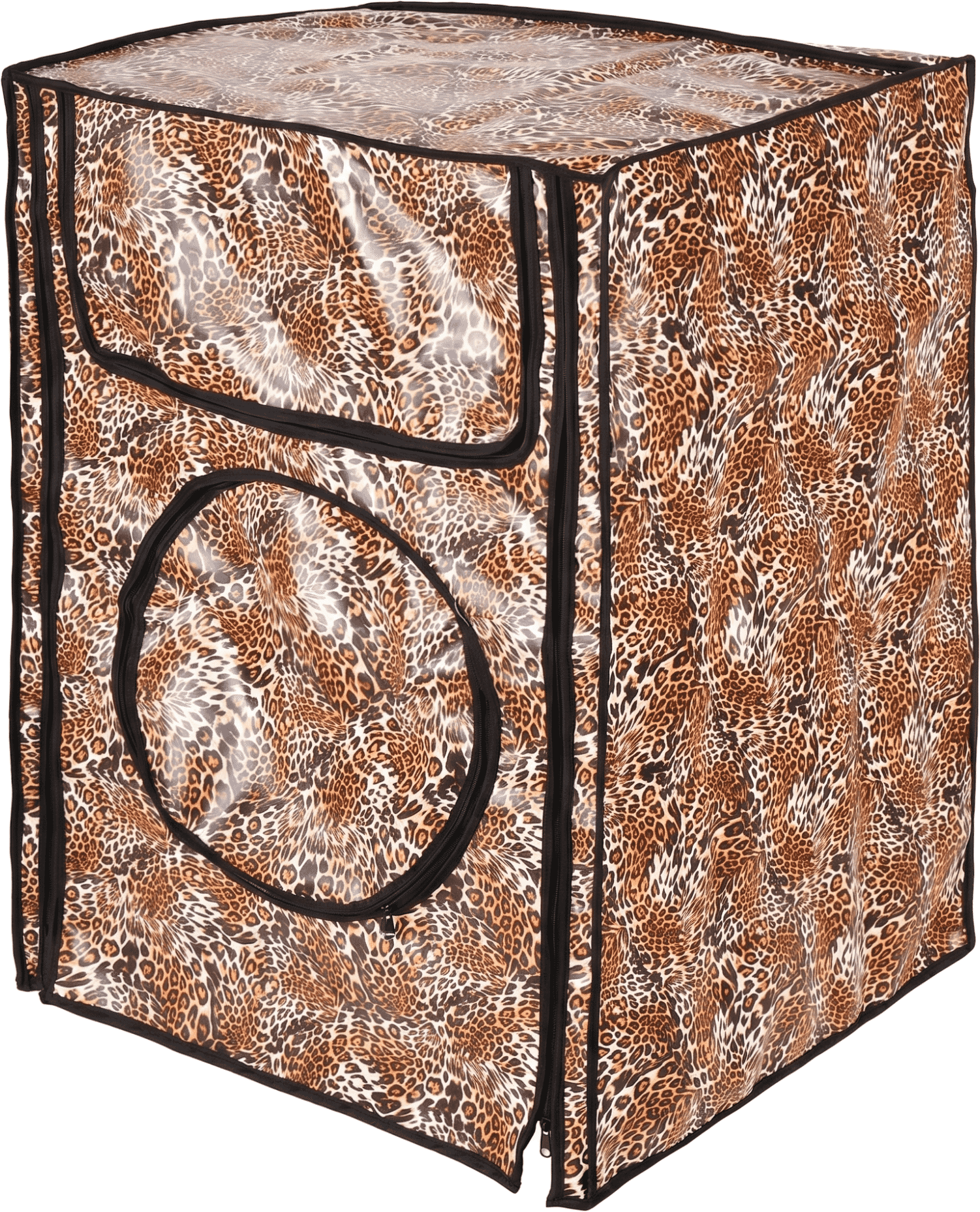 Al Alaalmia Leather Full Automatic Washing Machine Cover, 60×85×60 cm - Brown Gold