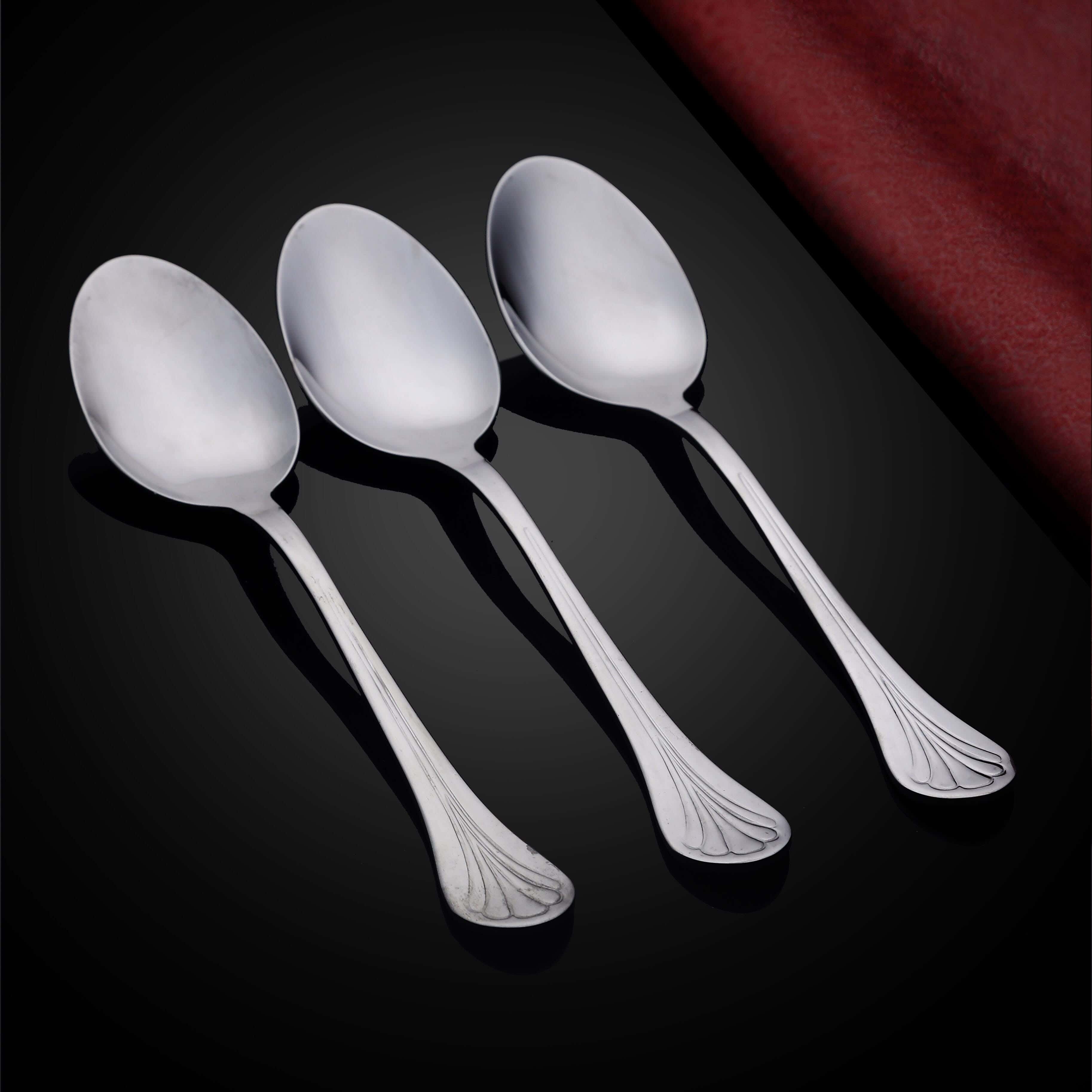 Nouval Stainless Steel Table Spoon Set, 3 Pieces - Silver