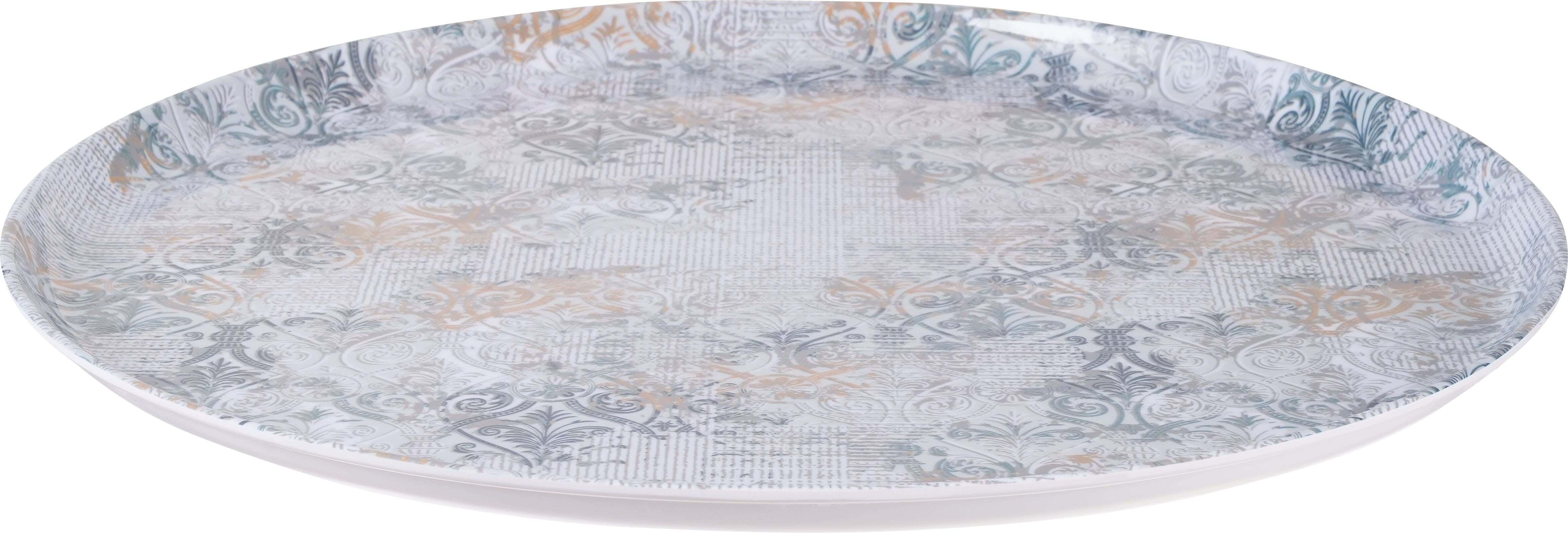 Zahra Elmohandes Melamine Serving Tray, 58 cm - Multicolor
