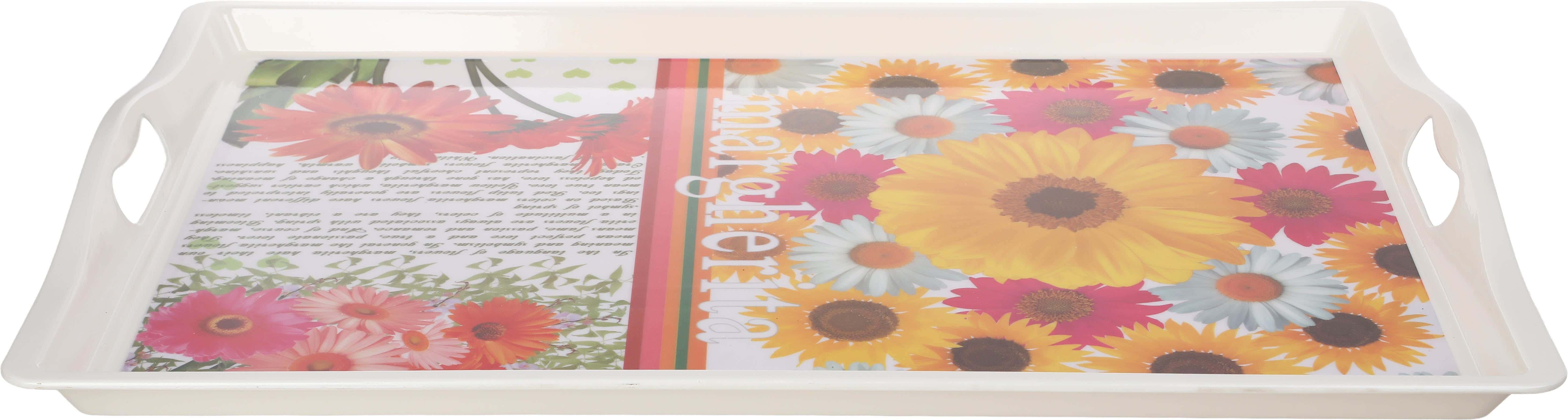 Al Shreif Melamine Rectangular Dinner Tray, 78×55 cm - Multicolor